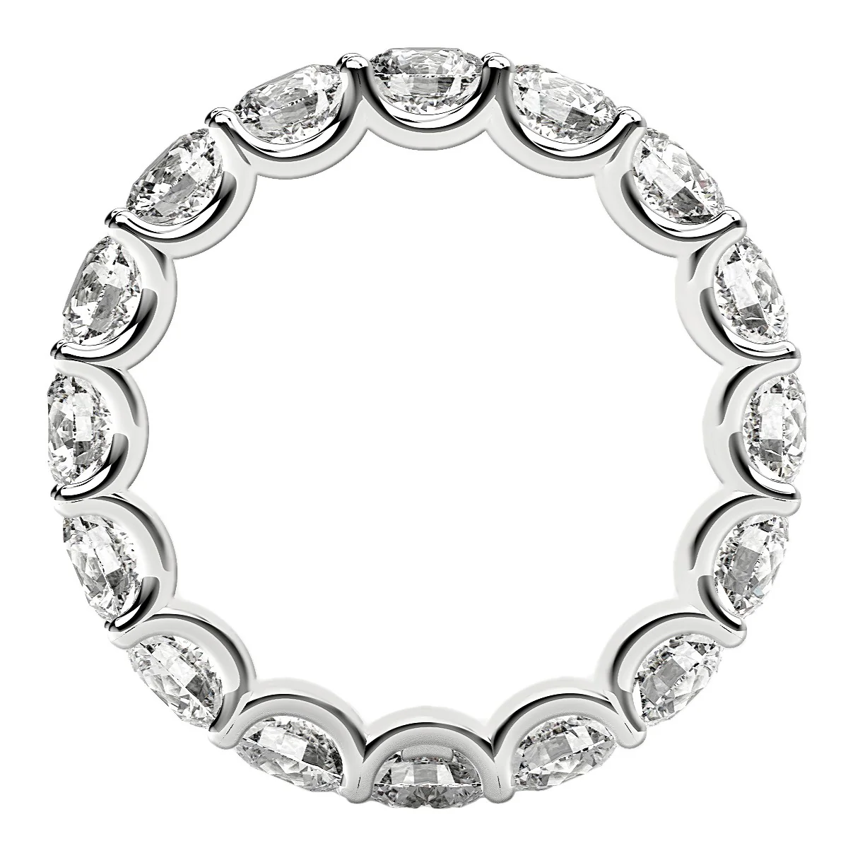 Round Cut Lab Grown Diamond Eternity Ring in 14k White Gold (4 cttw FG/VS2) - Image 3