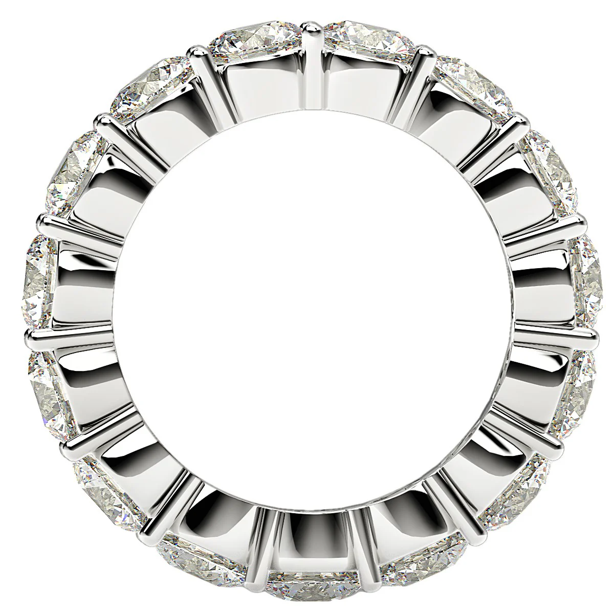 Round Cut Lab Grown Diamond Eternity Ring in 14k White Gold (5 cttw FG/VS2) - Image 3