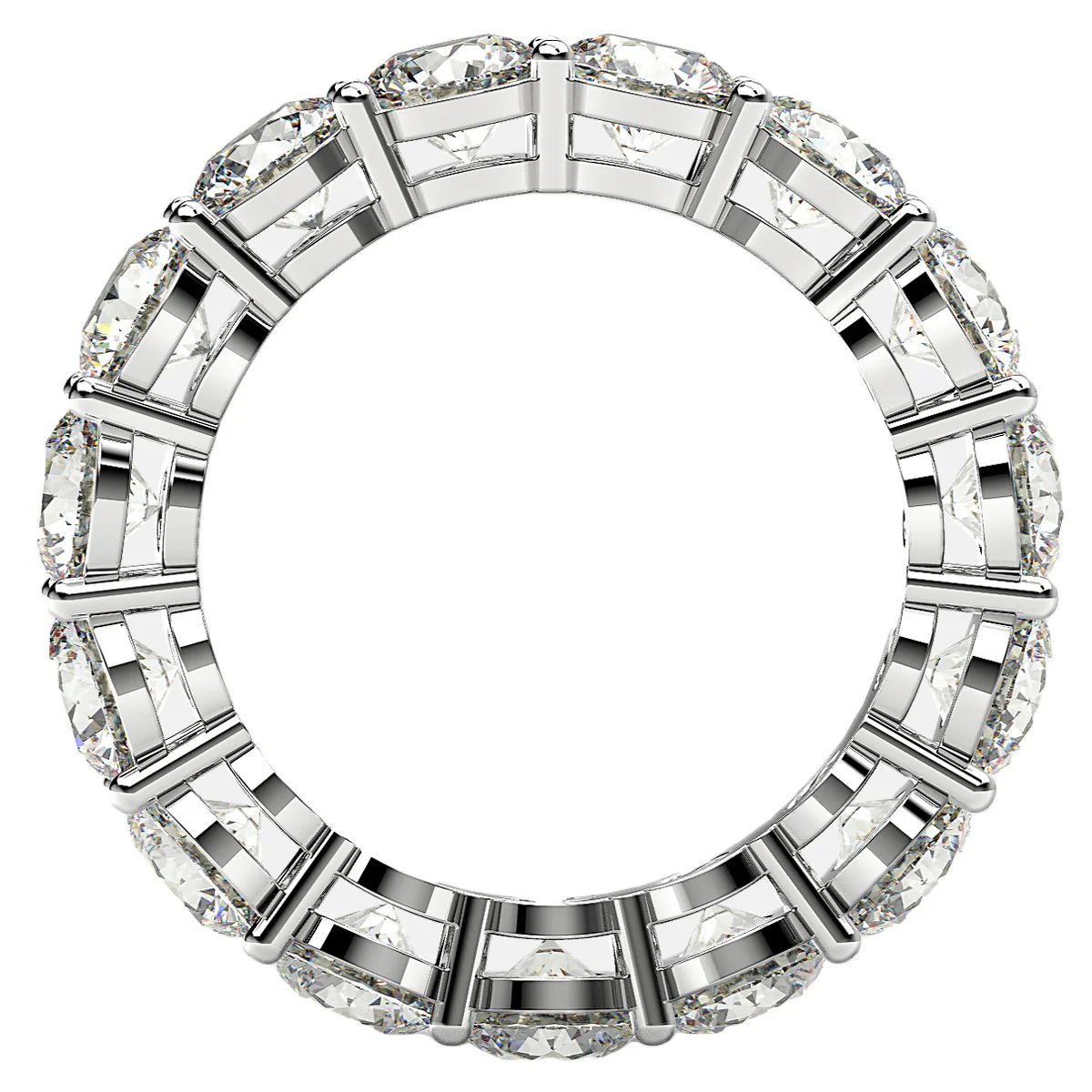 Round Cut Lab Grown Diamond Eternity Ring in 14k White Gold (5 cttw FG/VS2) - Image 3