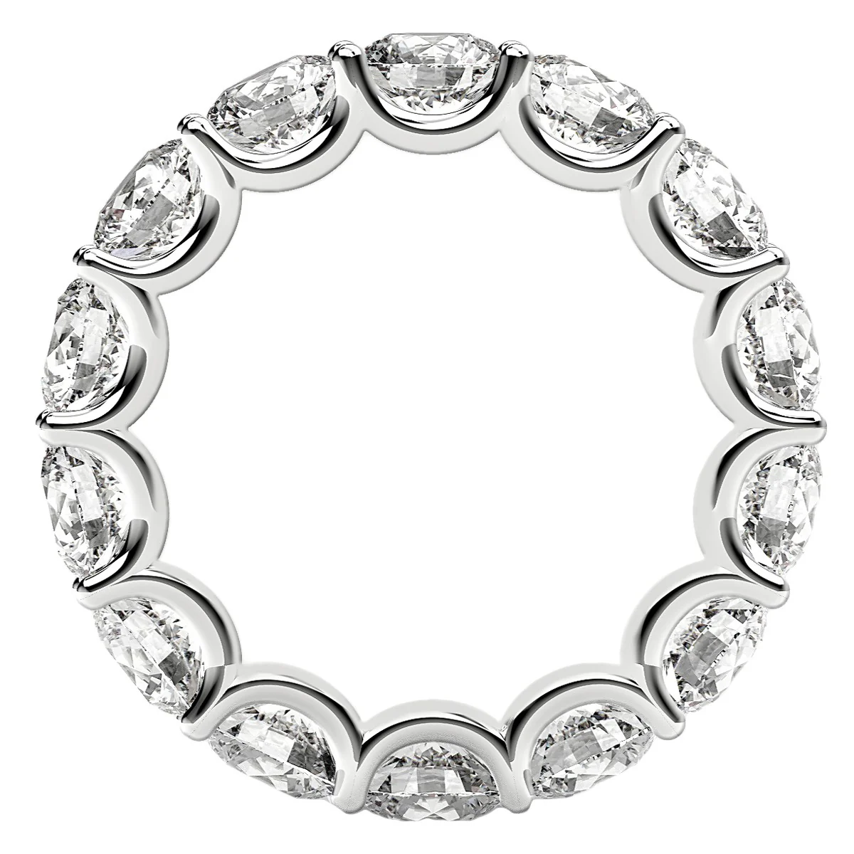 Round Cut Lab Grown Diamond Eternity Ring in 14k White Gold (6 cttw FG/VS2) - Image 3