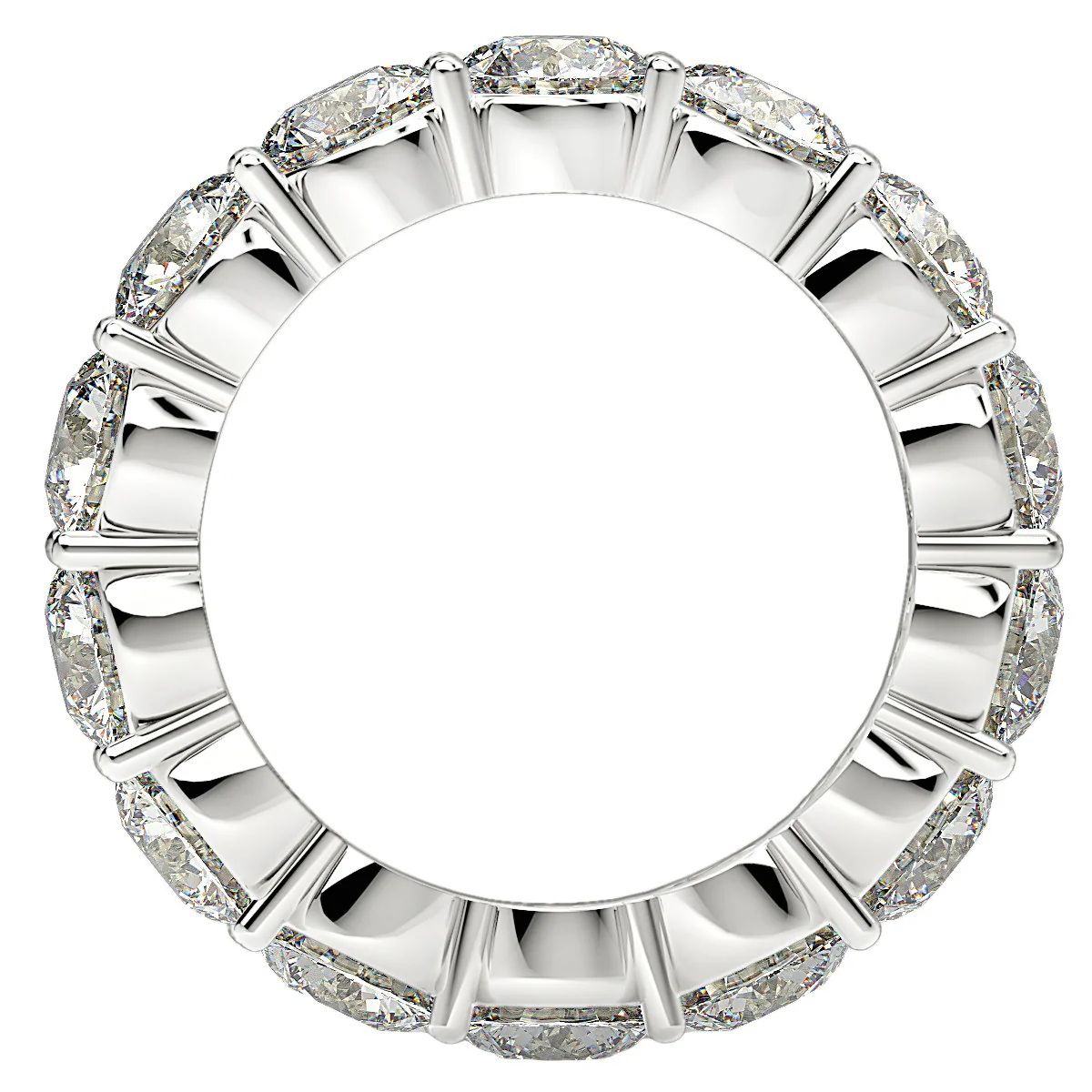 Round Cut Lab Grown Diamond Eternity Ring in 14k White Gold (6 cttw FG/VS2) - Image 3