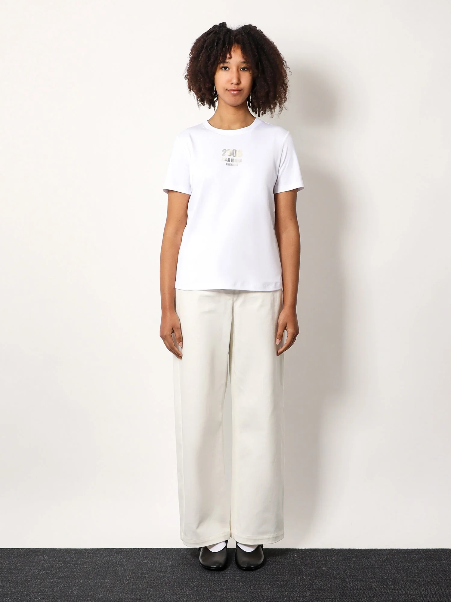 'S Max Mara Quieto Cotton T-Shirt With Print On The Front - Image 3