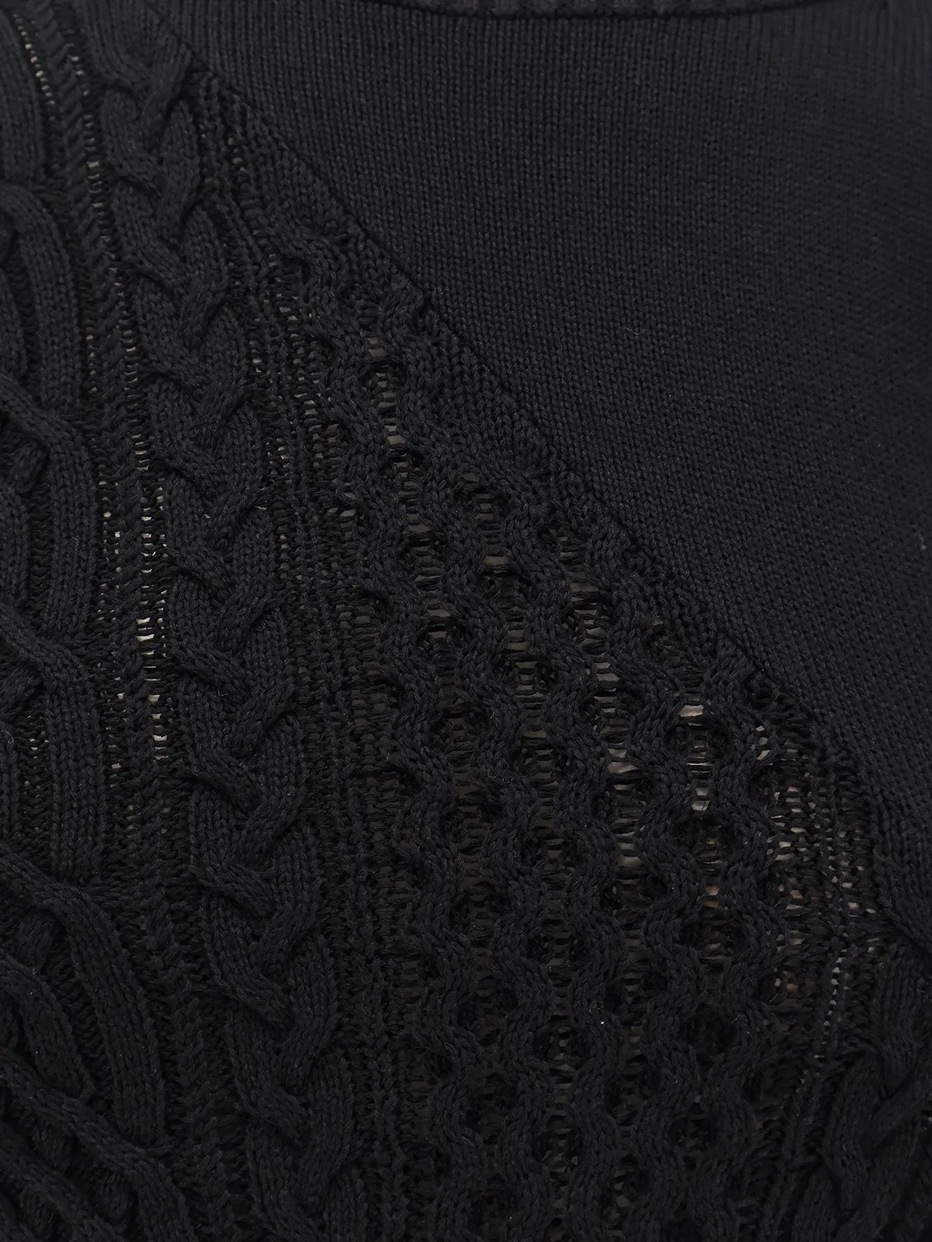 Sacai Cotton Blend Asymmetrical Sweater - Image 3