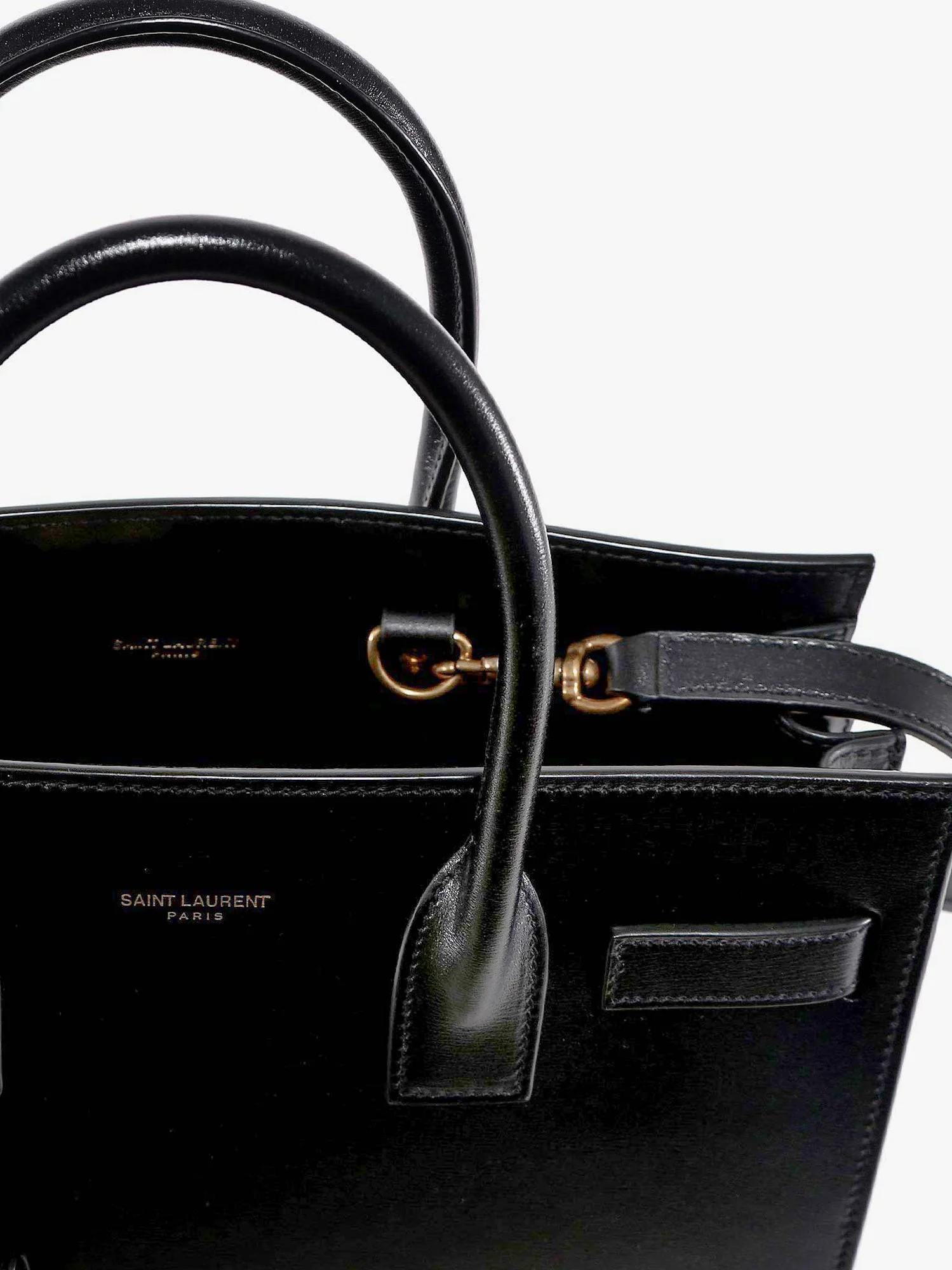 Saint Laurent Baby Sac De Jour Leather Handbag With Padlock - Image 5