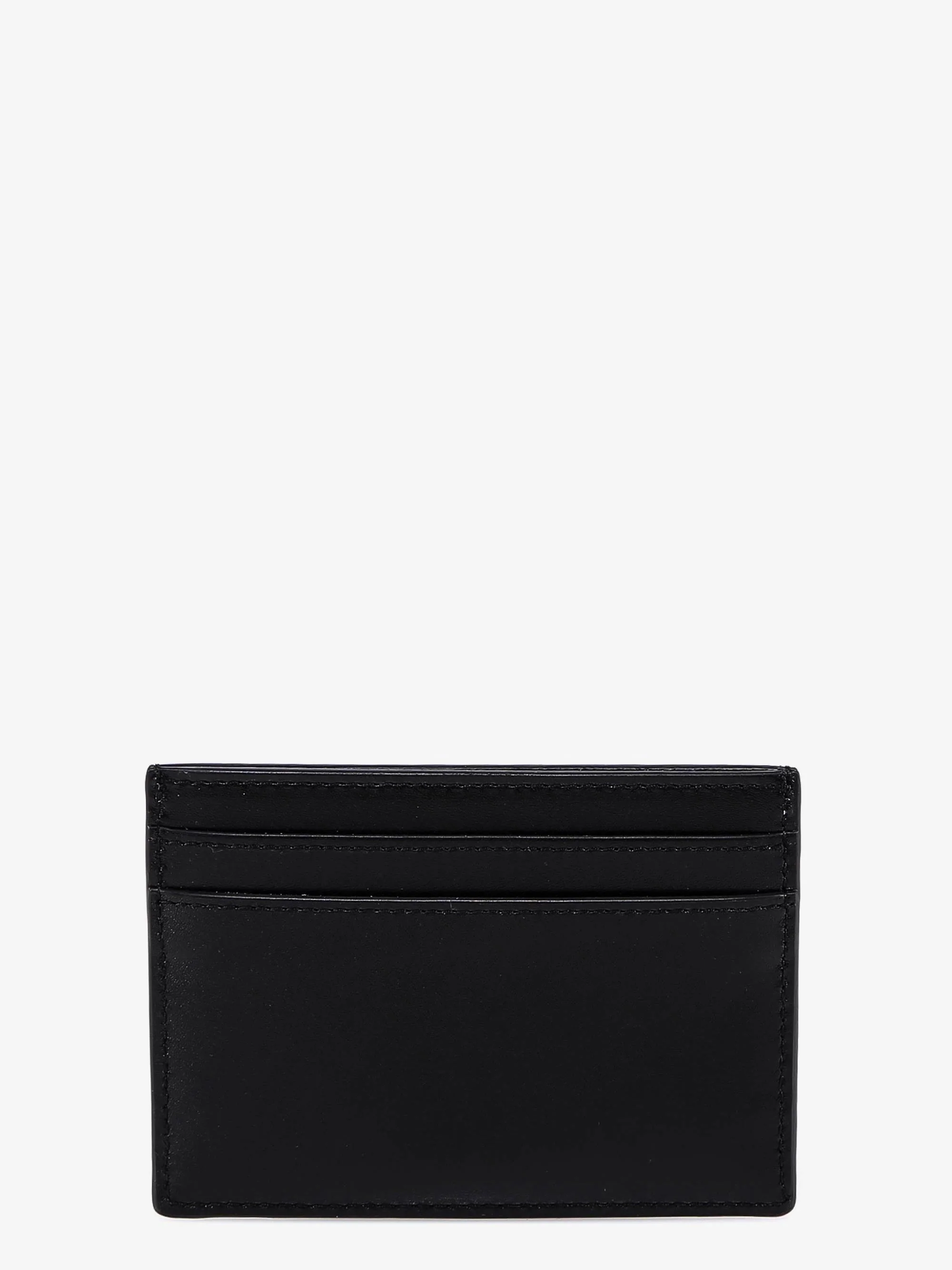 Saint Laurent Cassandre Leather Card Holder in Black