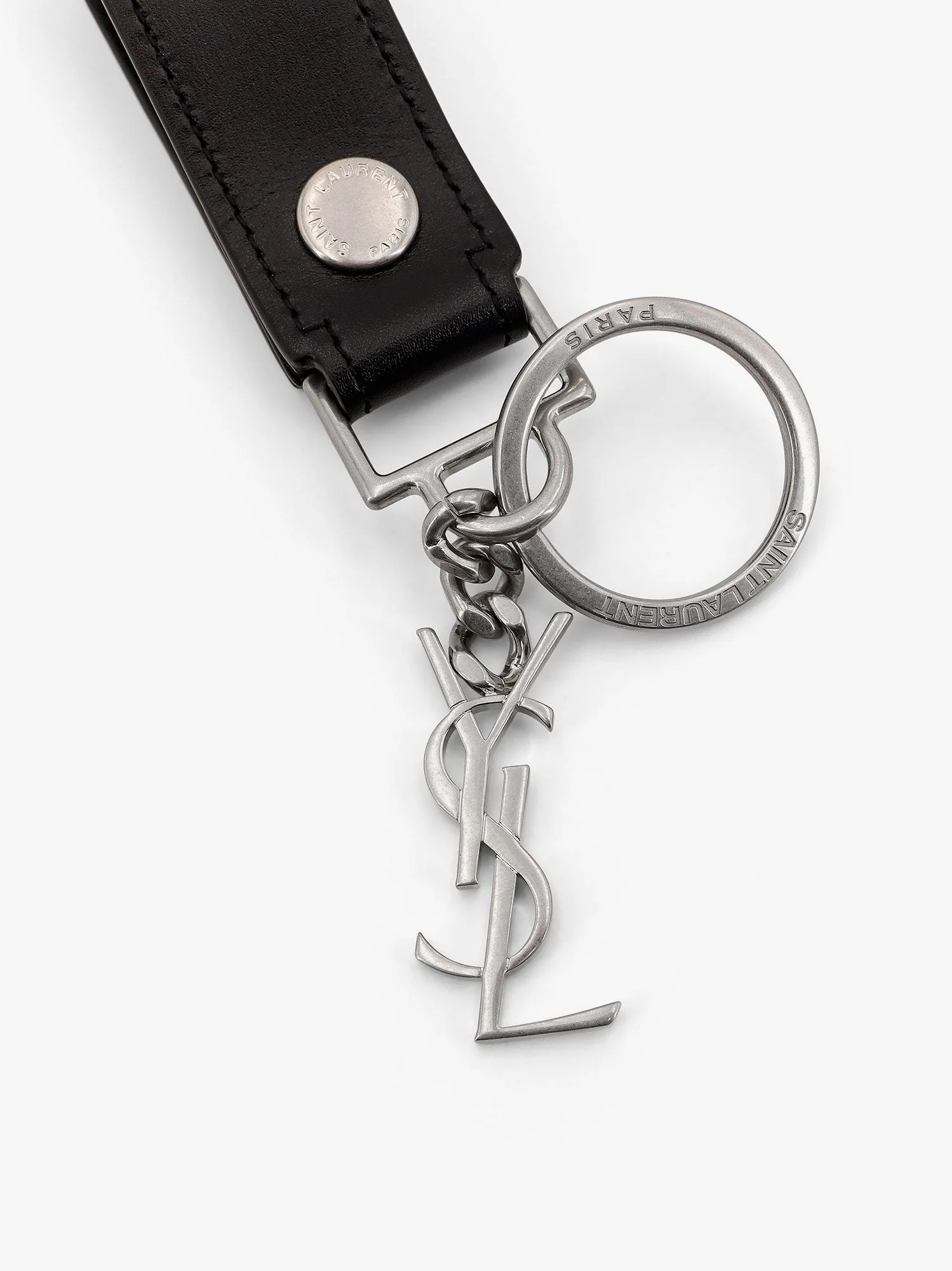 Saint Laurent Cassandre Leather Key Ring - Image 3