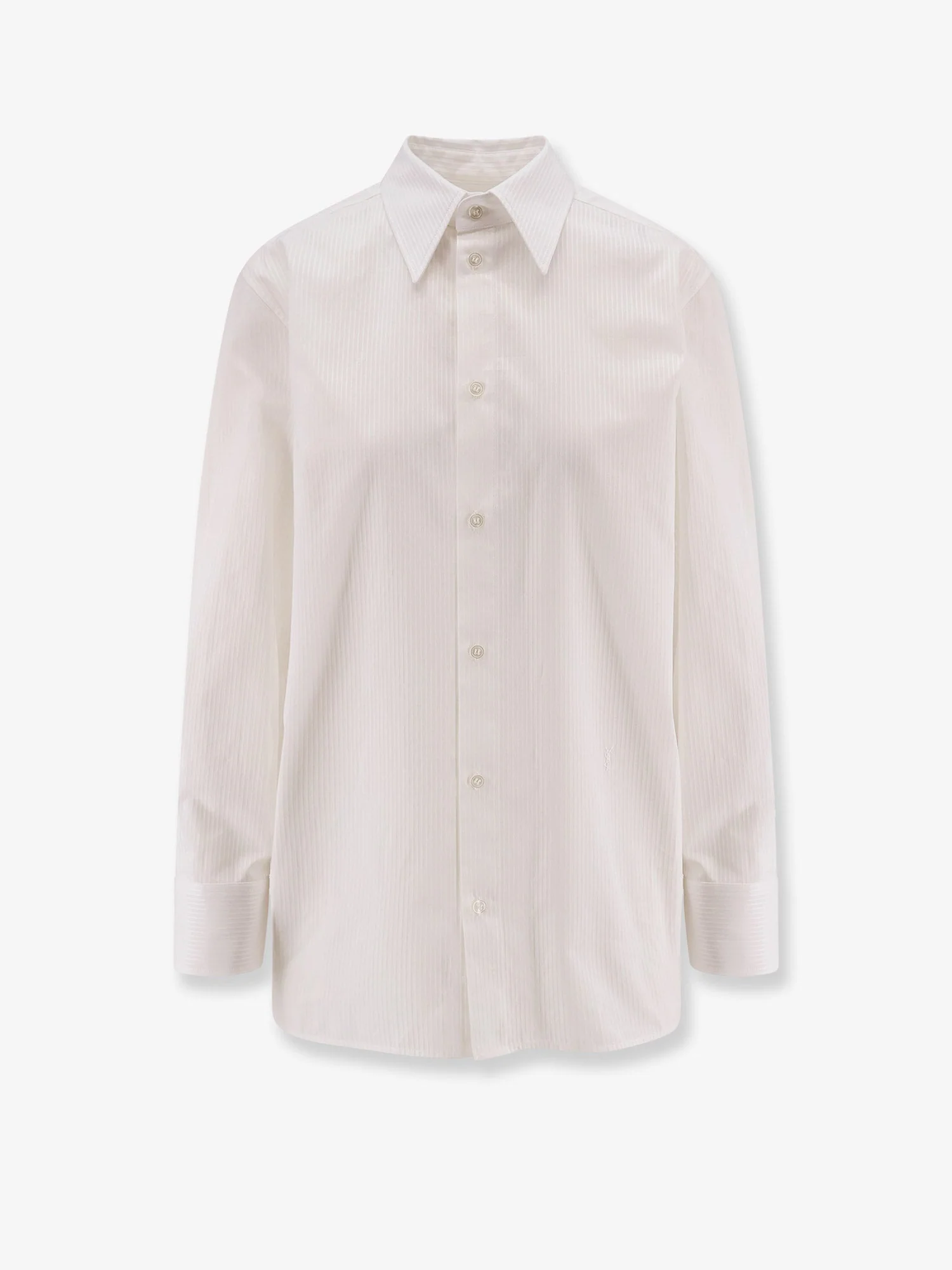 Saint Laurent Certified Cotton Shirt With Cassandre Embroidery