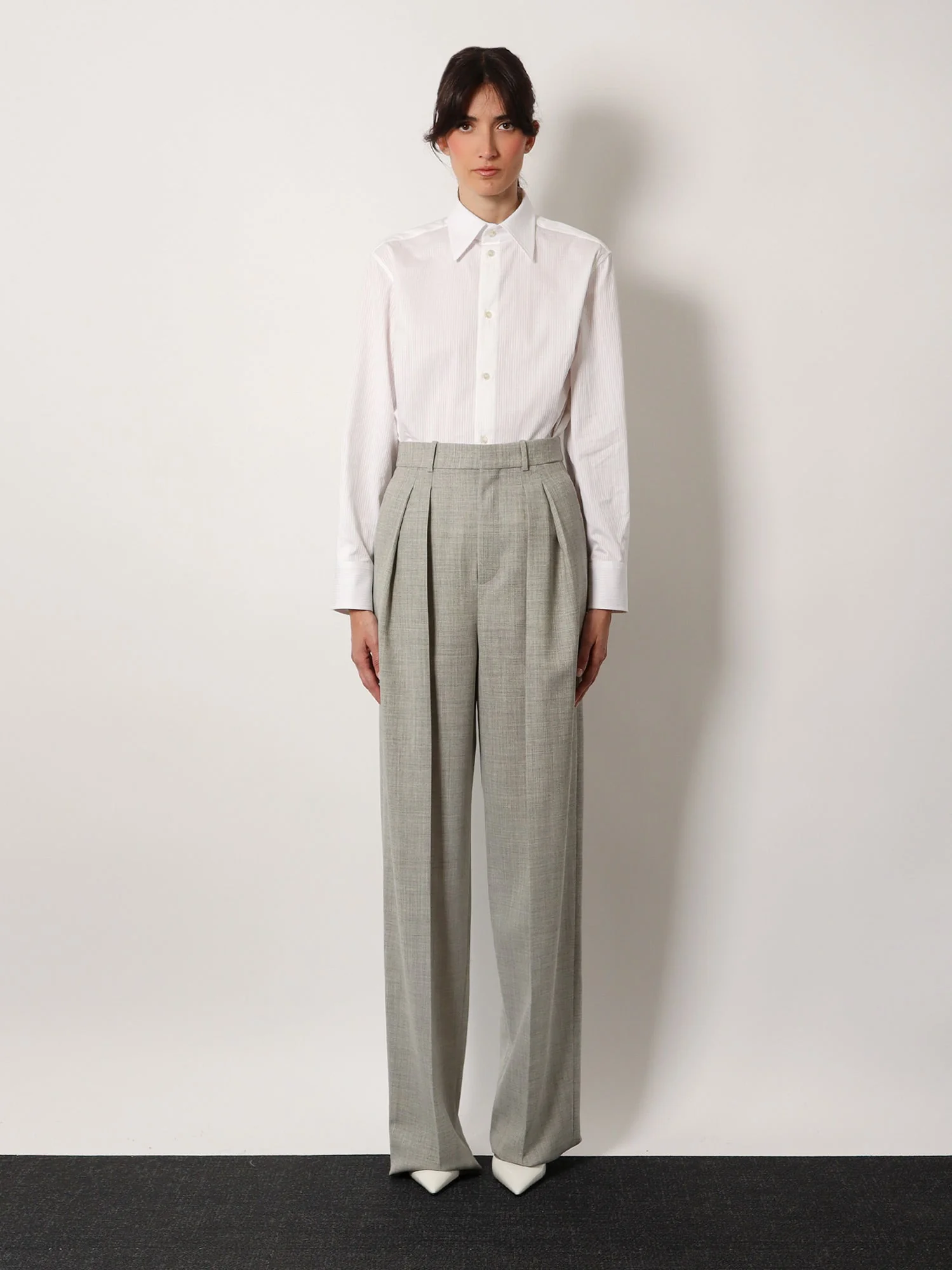 Saint Laurent Certified Wool Trousers With Wide Leg - Image 3