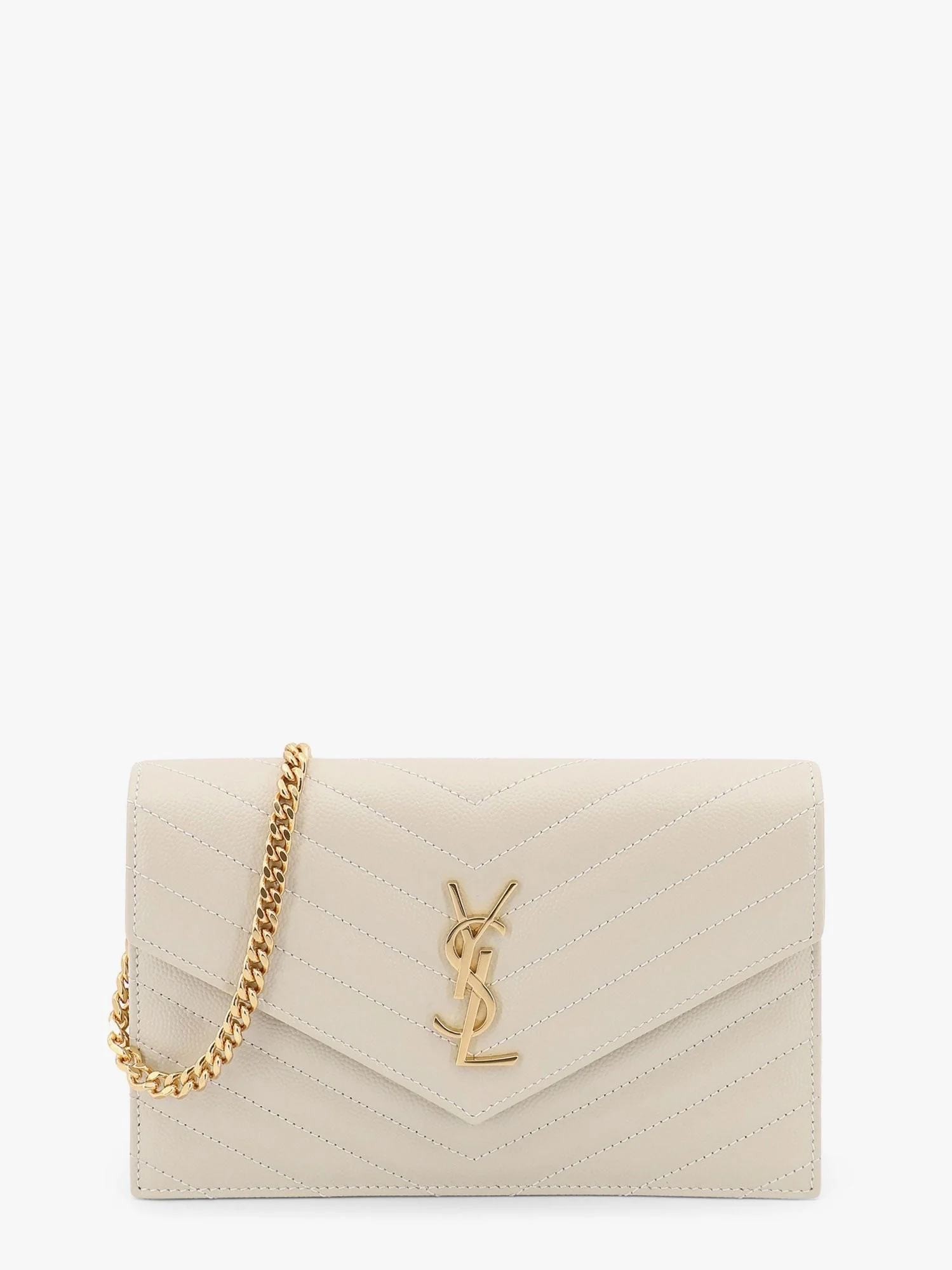 Saint Laurent Envelope Grain-De-Poudre Leather Clutch Bag