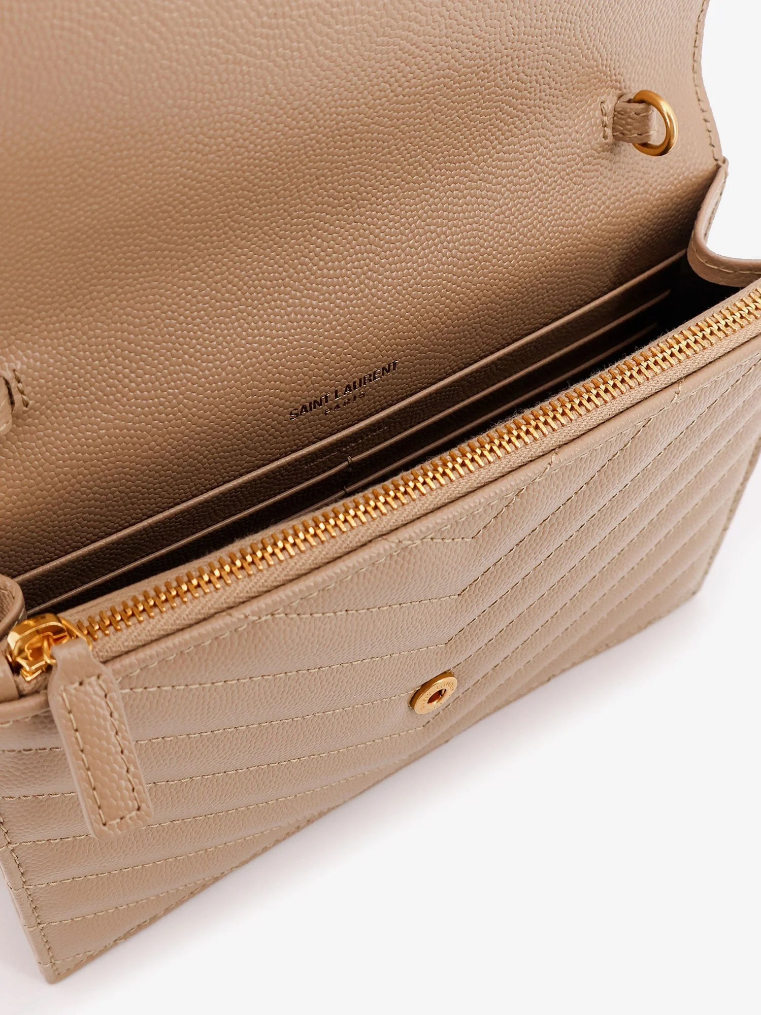 Saint Laurent Envelope Grain-De-Poudre Leather Clutch Bag - Image 14