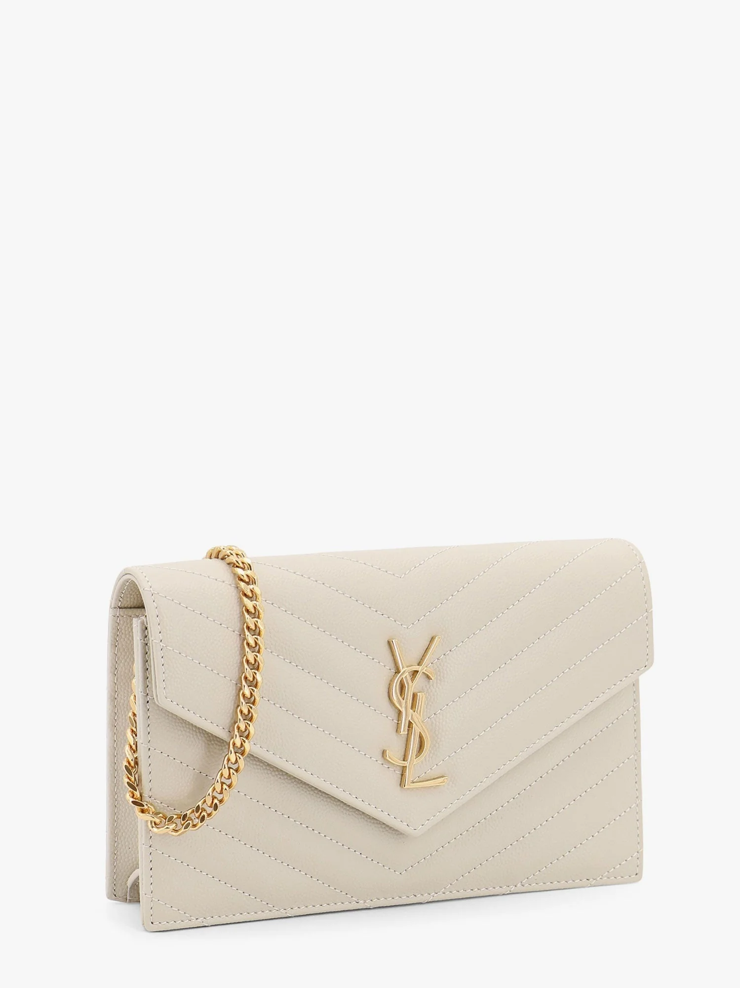 Saint Laurent Envelope Grain-De-Poudre Leather Clutch Bag - Image 3