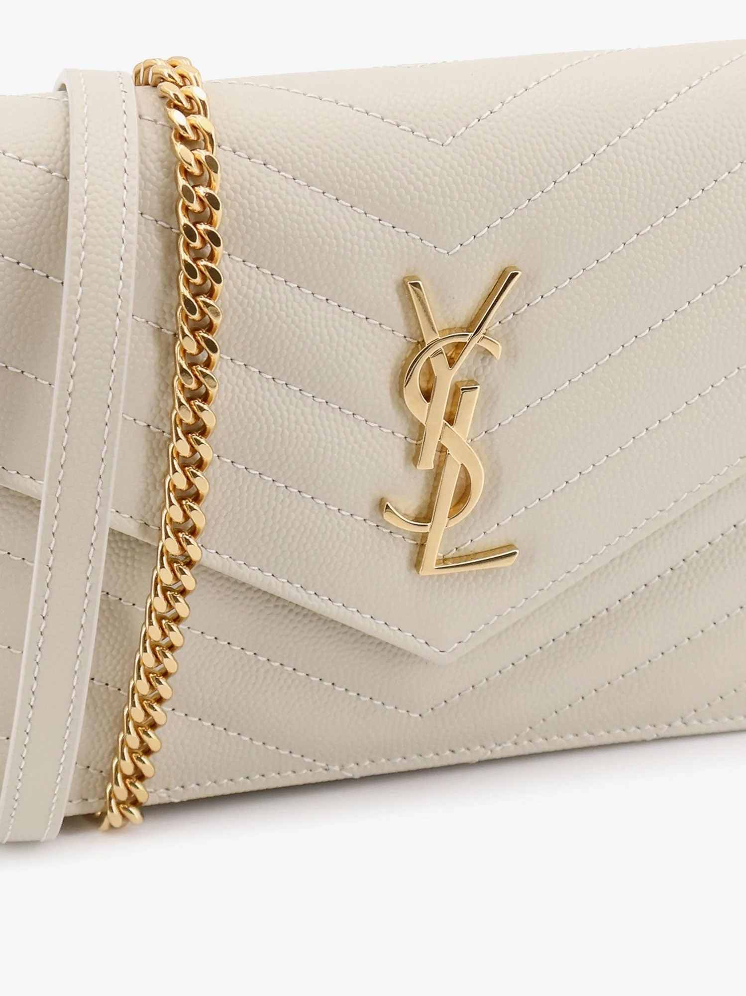 Saint Laurent Envelope Grain-De-Poudre Leather Clutch Bag - Image 4
