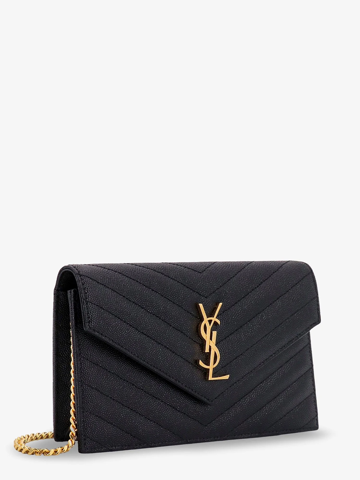 Saint Laurent Envelope Grain-De-Poudre Leather Clutch Bag - Image 8