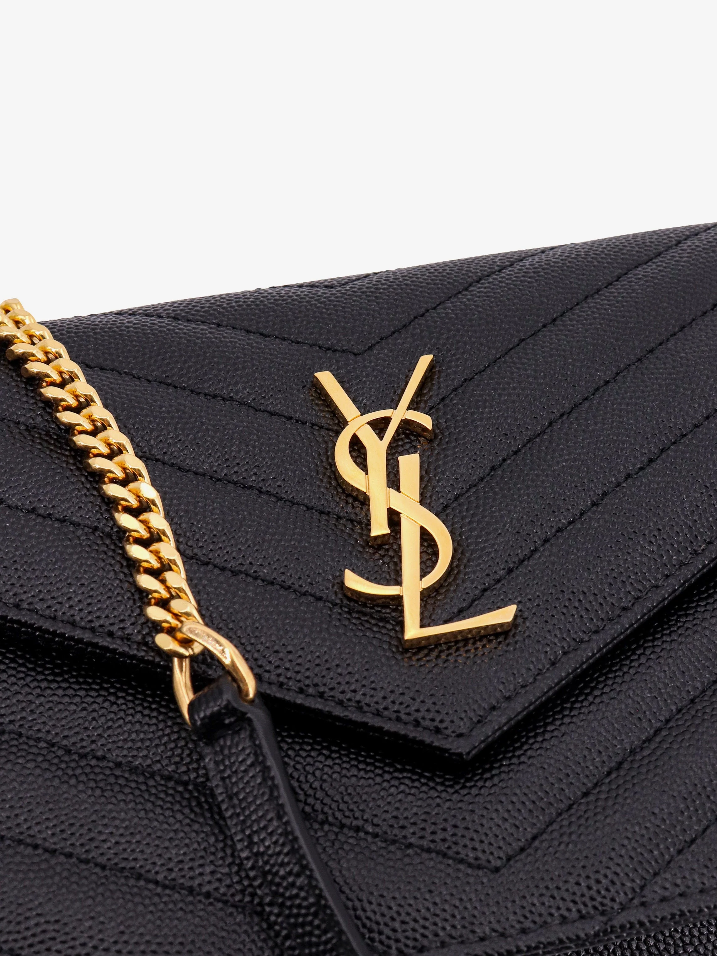 Saint Laurent Envelope Grain-De-Poudre Leather Clutch Bag - Image 9