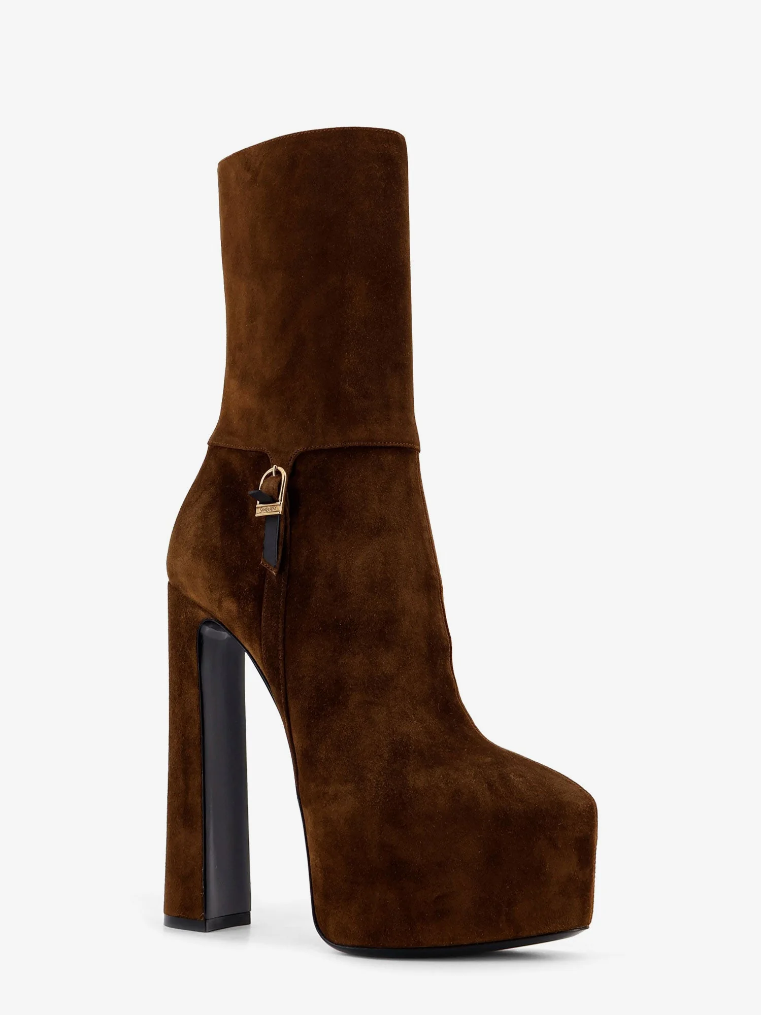 Saint Laurent Nico Suede Plateau Ankle Boots - Image 3