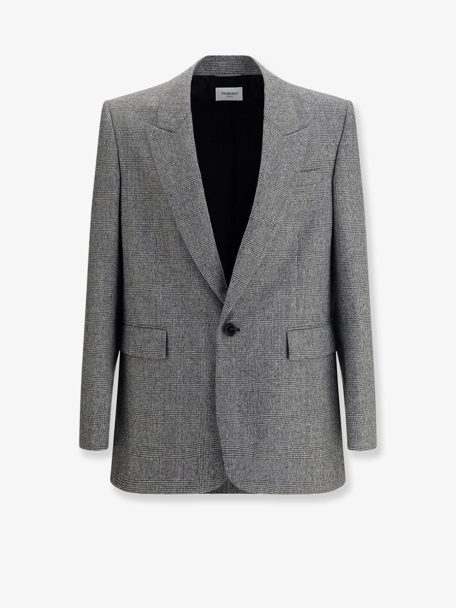 Saint Laurent Prince Of Wales Wool Blazer