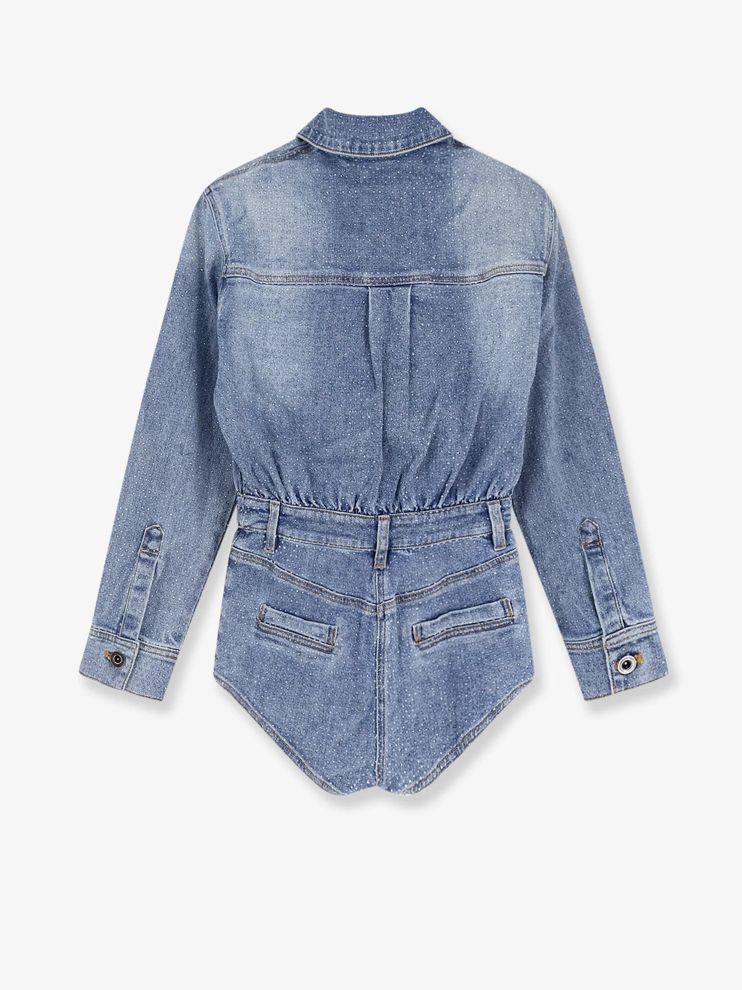 Self Portrait Denim Jumpsuit With Rhinestones - Image 2
