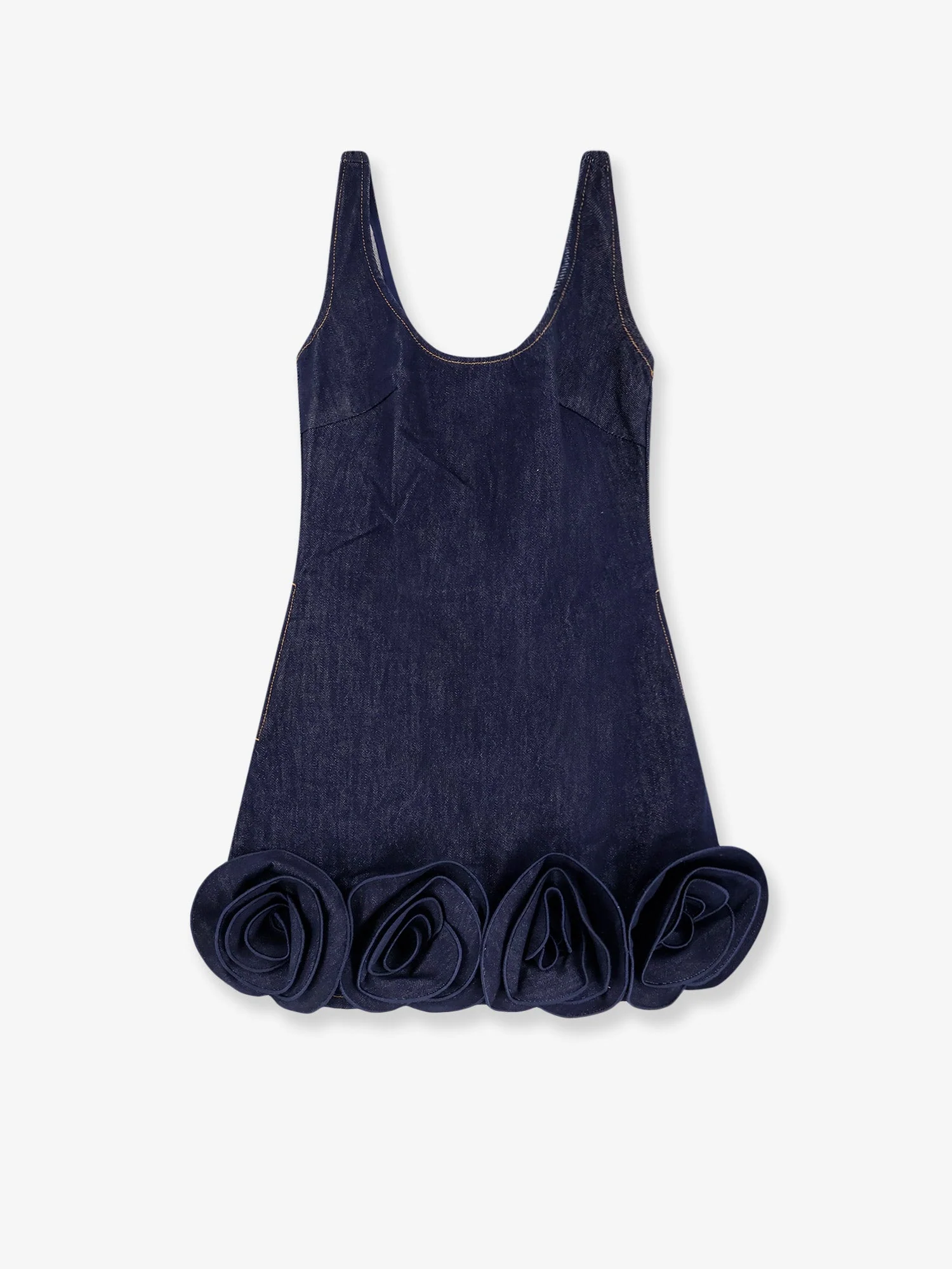 Self Portrait Denim Mini Dress With 3D Flowers