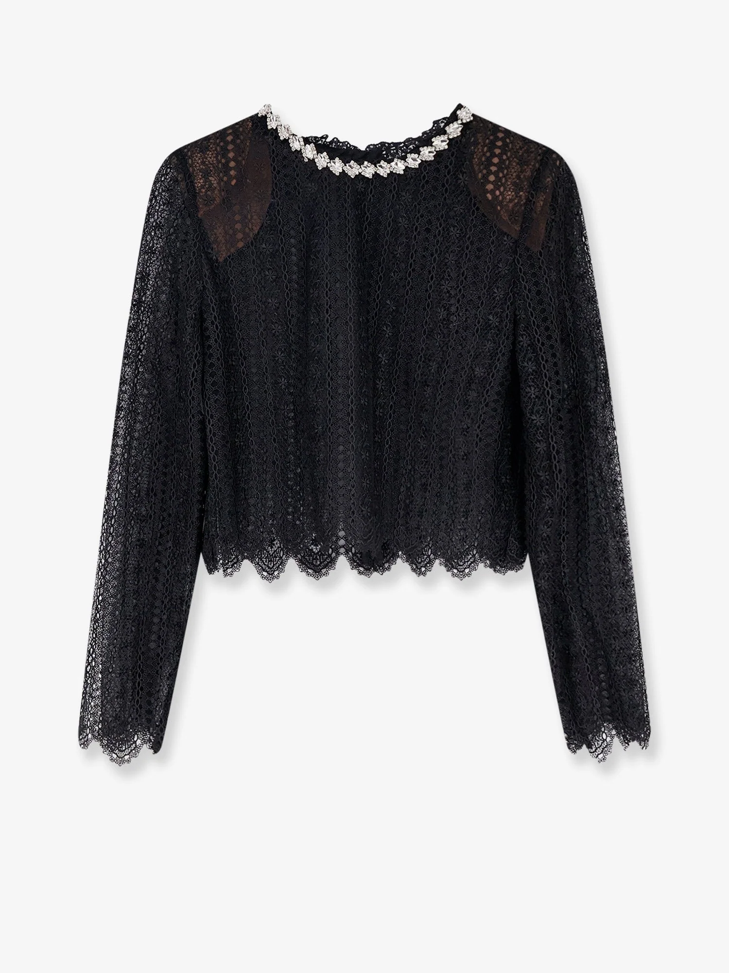 Self Portrait Lace Top With Rhinestones