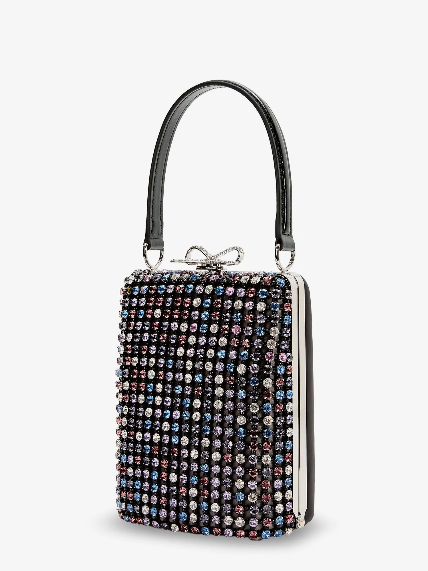 Self Portrait Leather Crossbody Bag With All-Over Crystals - Image 3