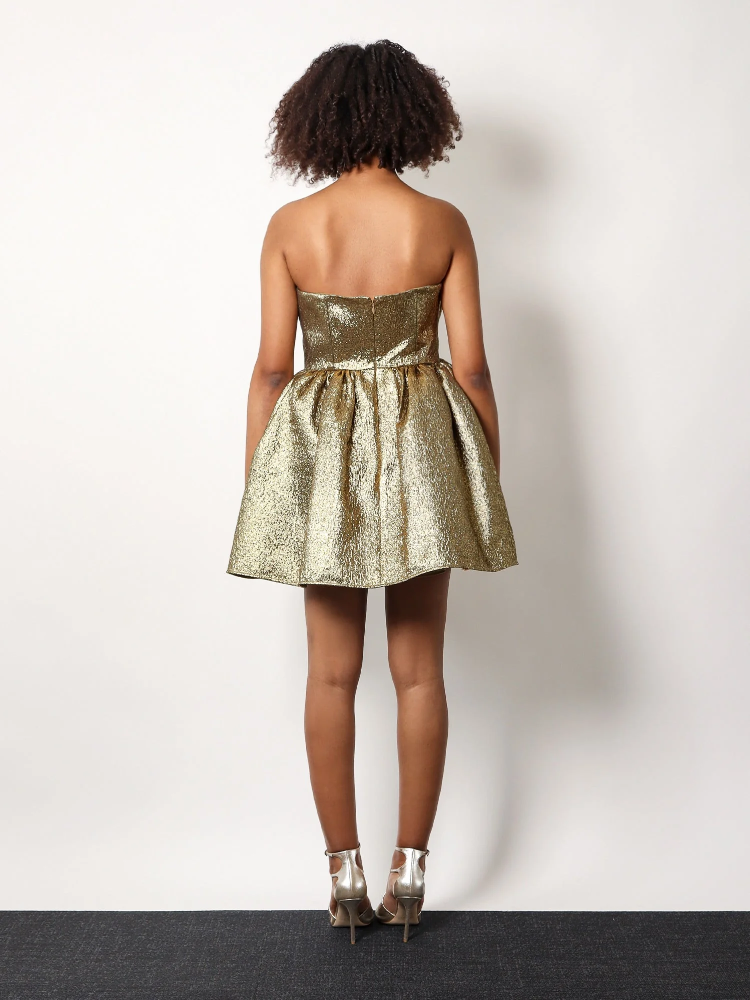 Self Portrait Metallic Fibre Fabric Mini Dress - Image 3