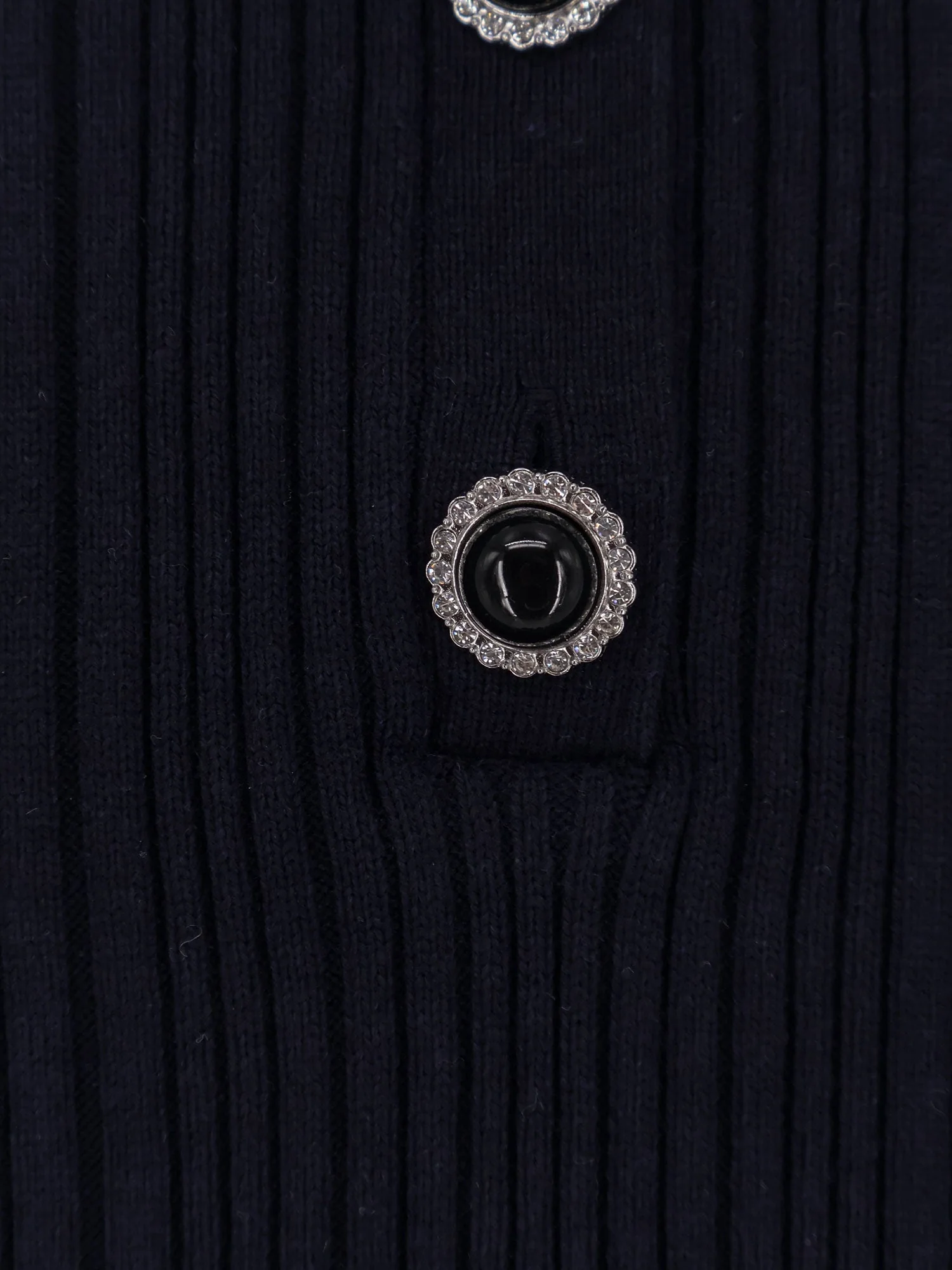 Self-Portrait Navy Ribbed Knit Mini Dress - Image 4