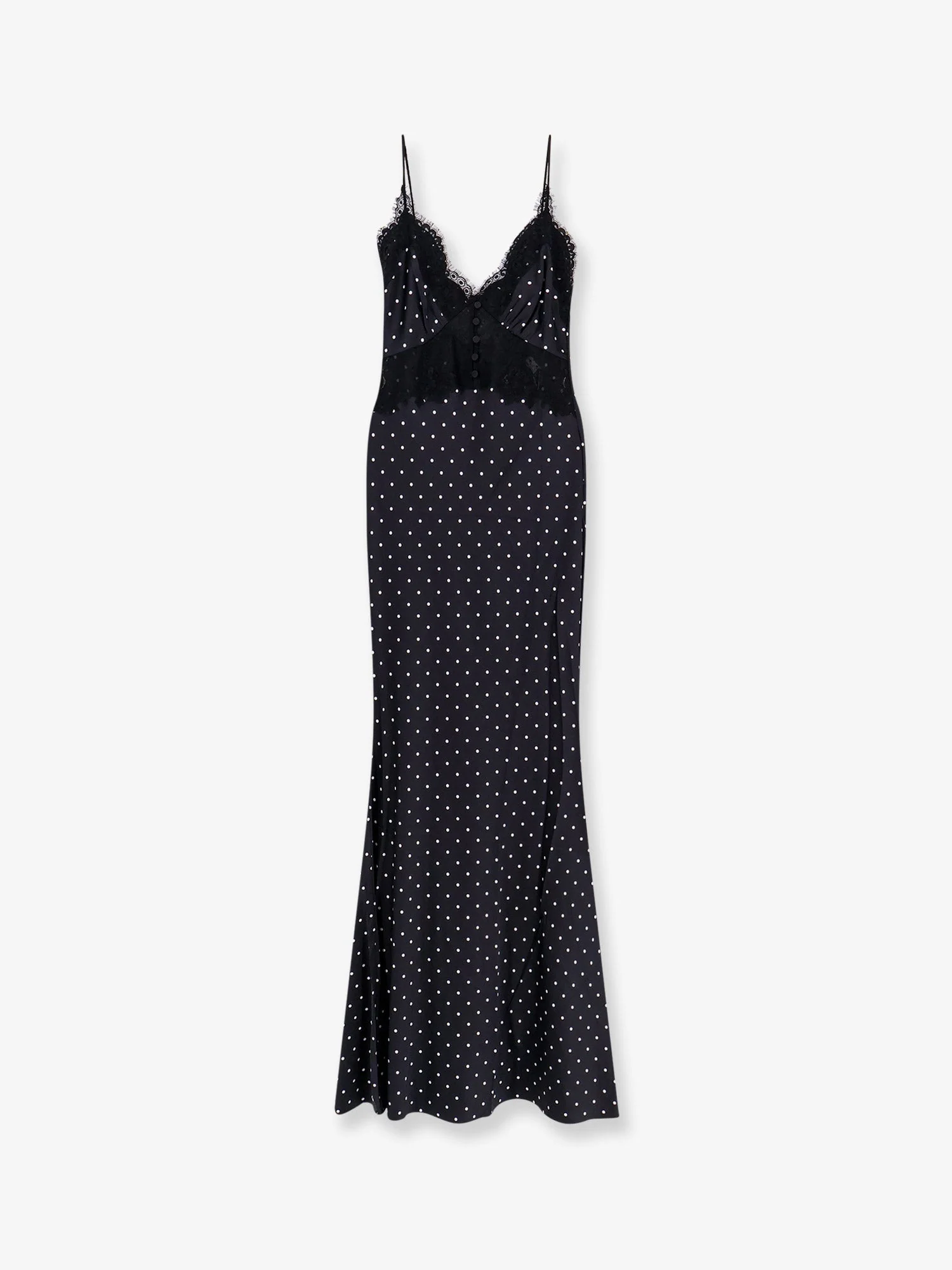 Self Portrait Polka-Dots Satin Long Dress