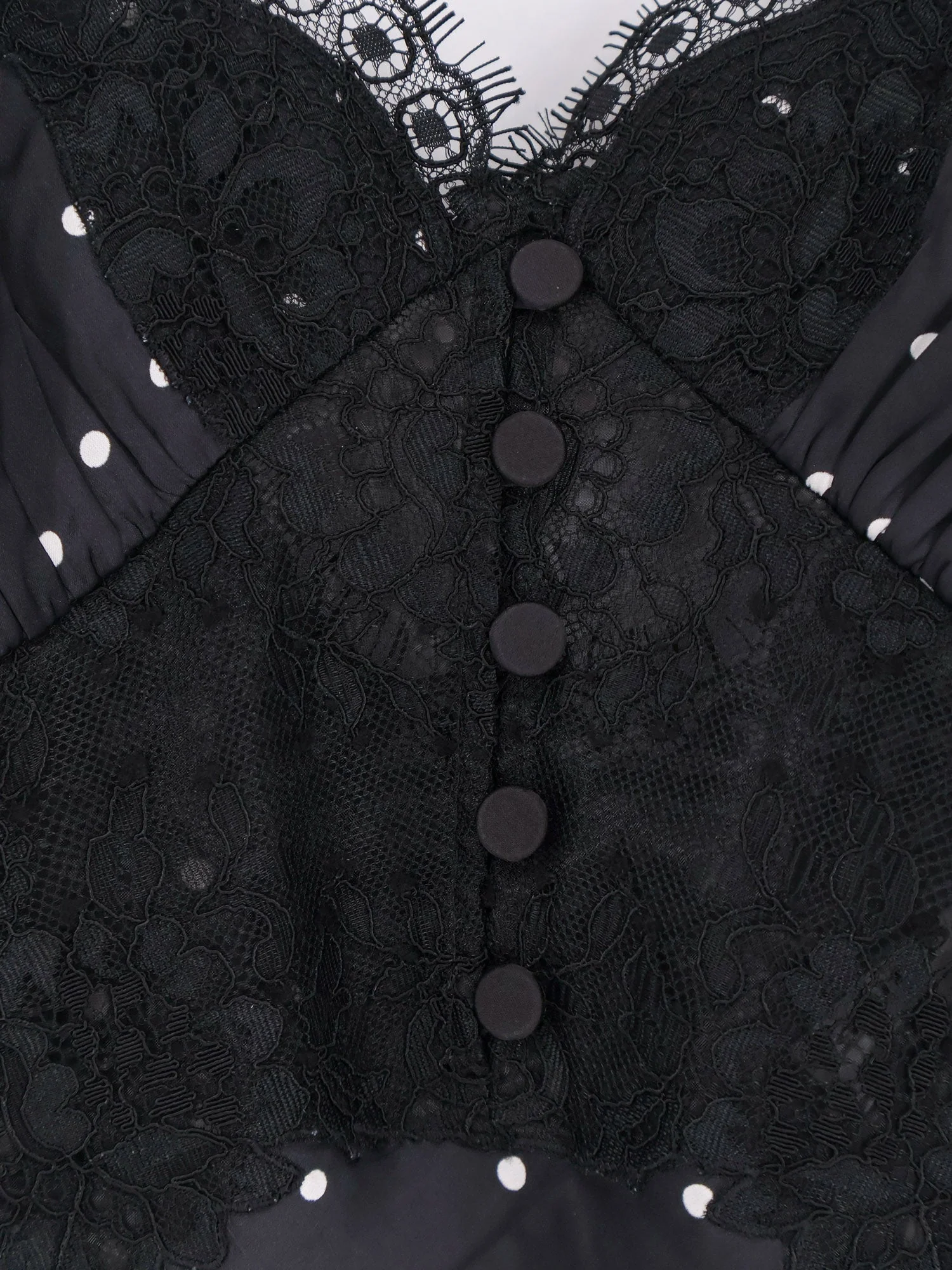 Self Portrait Polka-Dots Satin Long Dress - Image 3