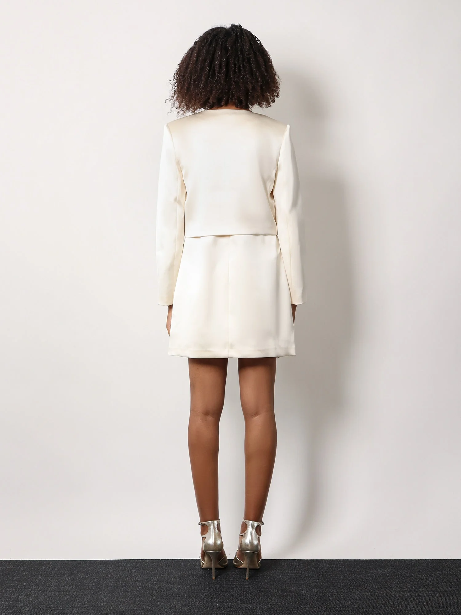 Self Portrait Satin Blazer With 3D Flower - Image 3