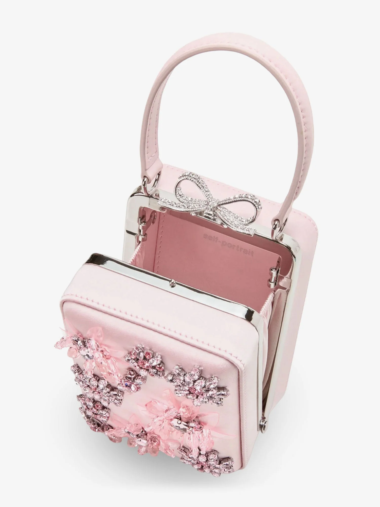 Self Portrait Satin Crossbody Bag With Crystal Details - Image 4