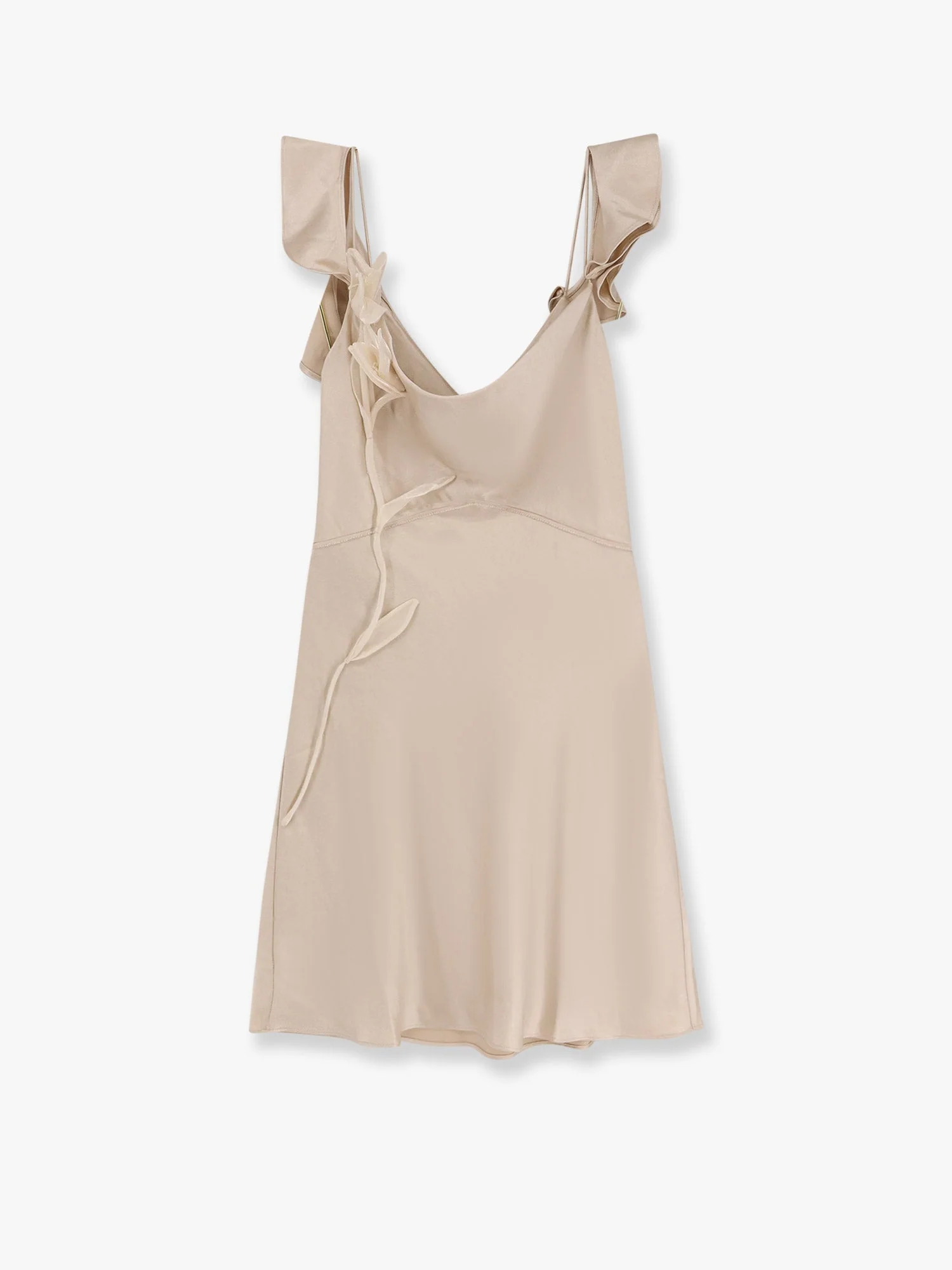 Self Portrait Satin Mini Dress With Floral Etails