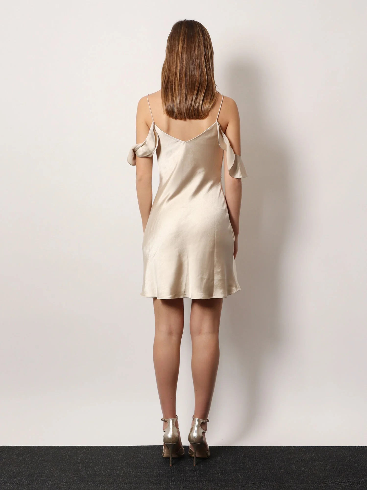 Self Portrait Satin Mini Dress With Floral Etails - Image 3
