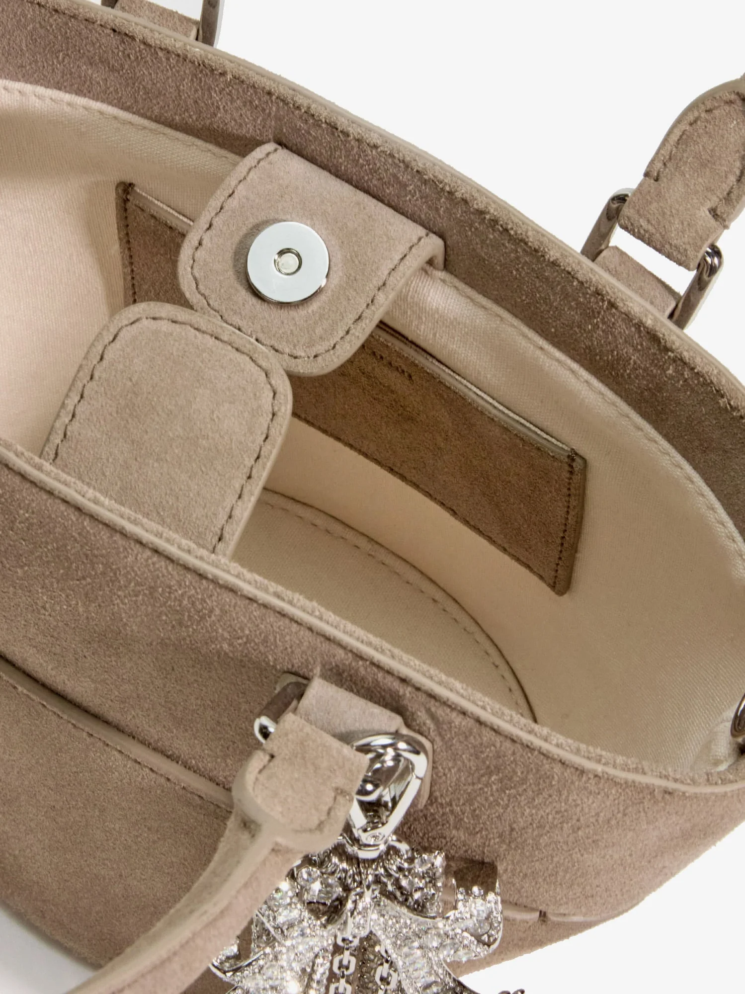 Self Portrait Suede Shoulder Bag With Charms - Image 4