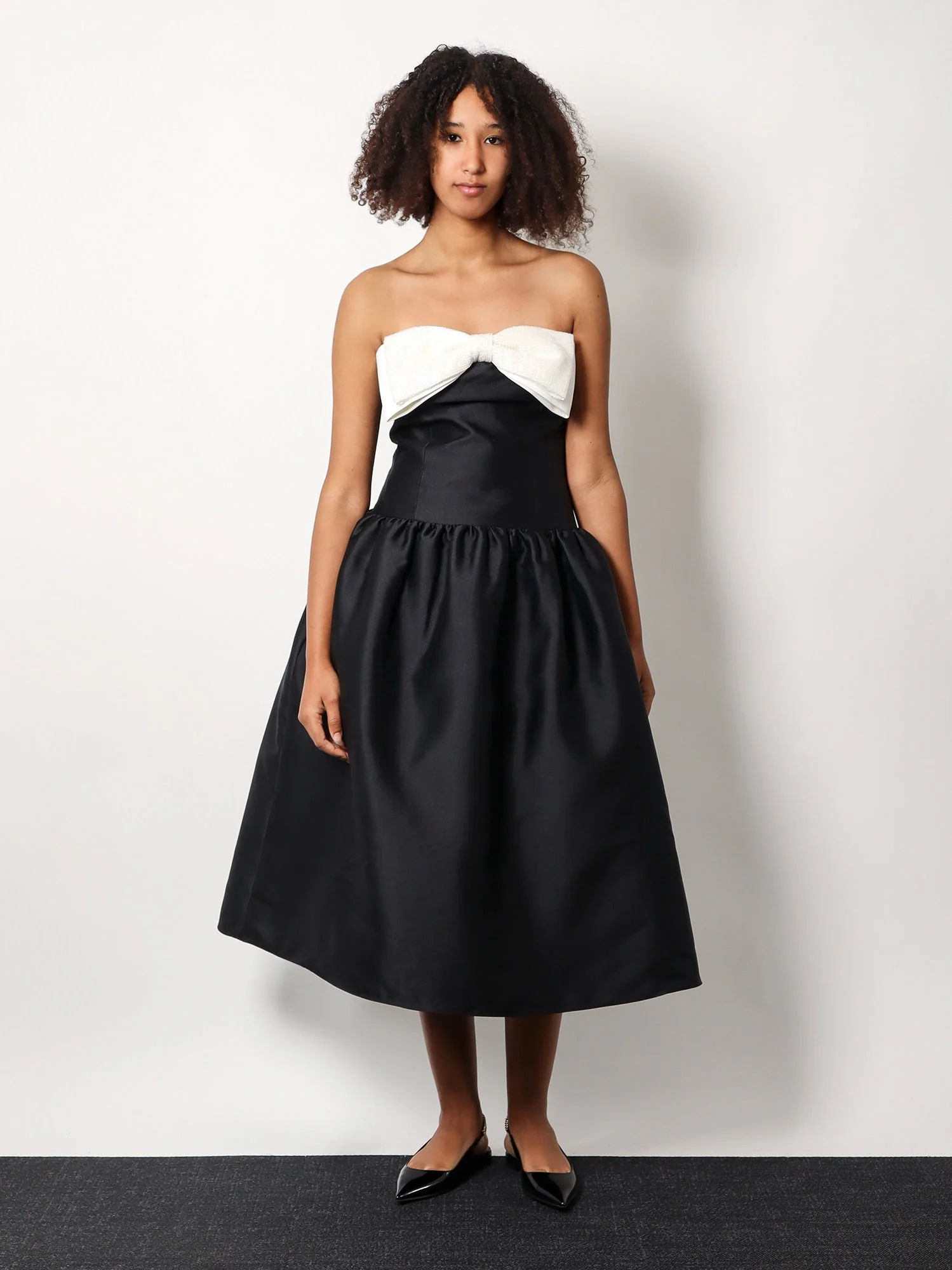 Self Portrait Taffeta' Décolleté Dress With Maxi Bow - Image 2