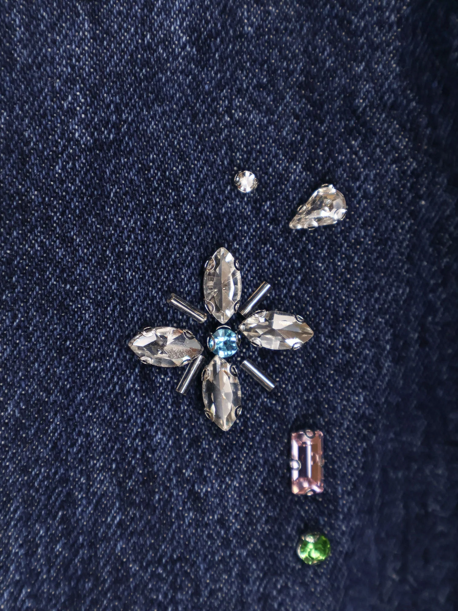 Self Portrait Wide Leg Jeans With Rhinsestones - Image 5