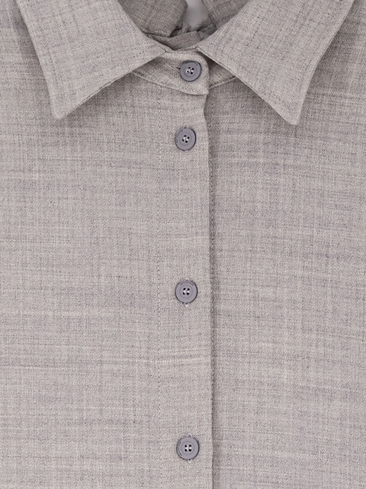 Semicouture Stretch Virgin Wool Long Shirt - Image 3