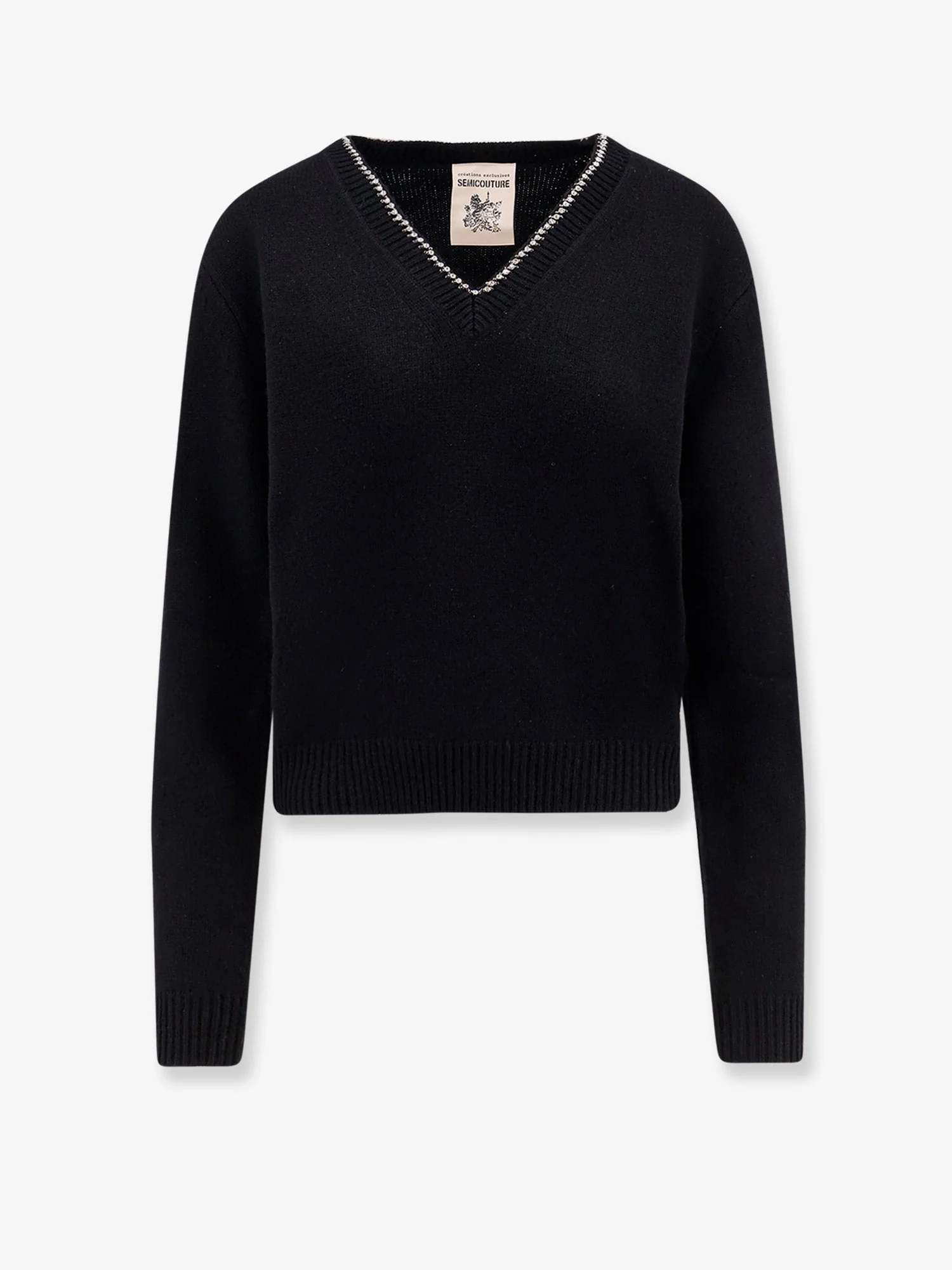 Semicouture Wool And Cashmere Sweater With Rhinestones - Image 4