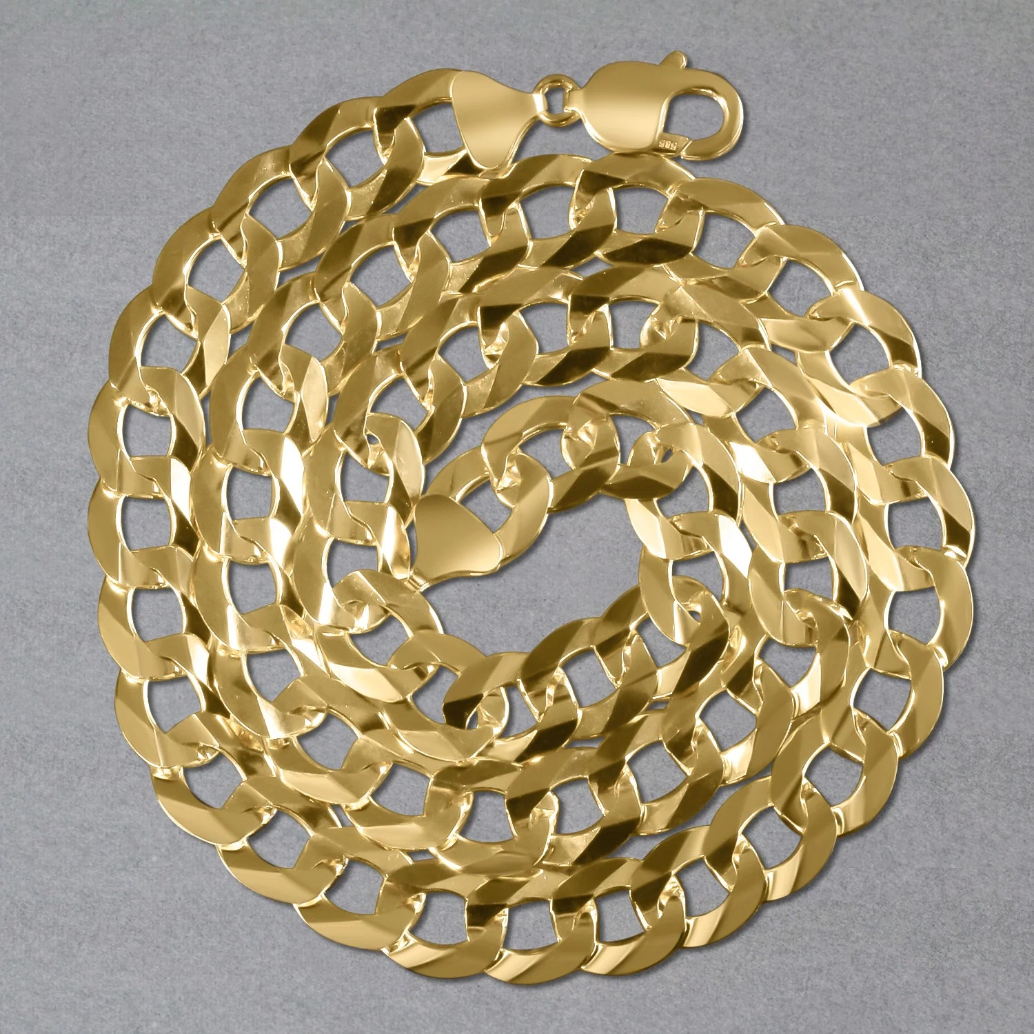 Solid Curb Chain in 14k Yellow Gold (12.18mm) - Image 5