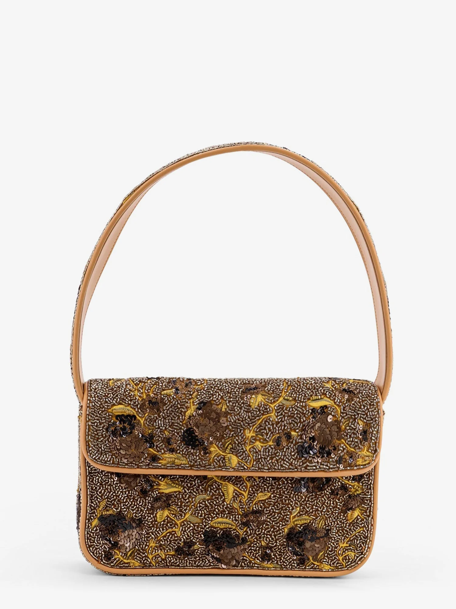 Staud Shoulder Bag With All-Over Bead Embroidery