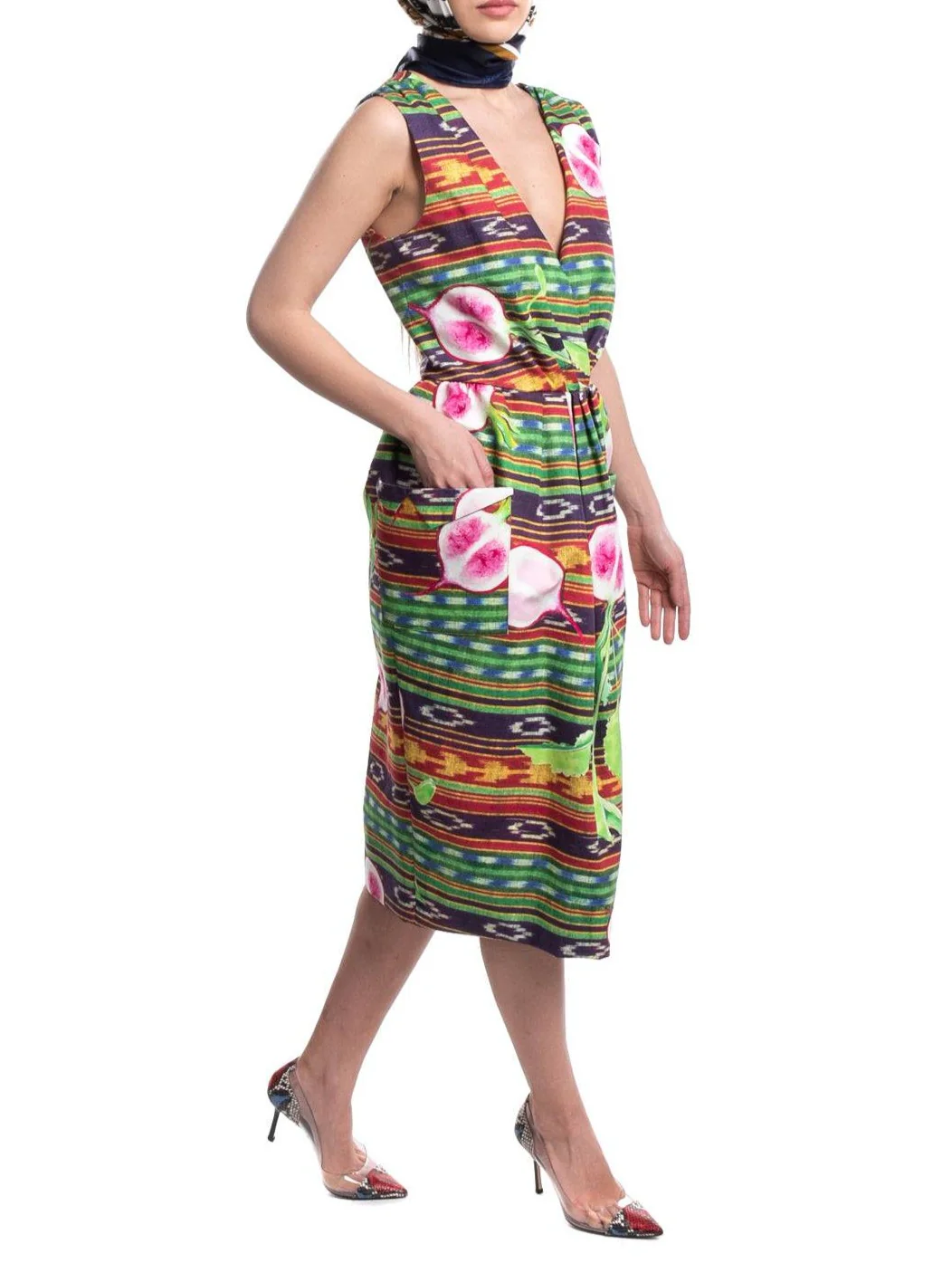 Stella Jean Radish Print Fit And Flare Dress - Image 3