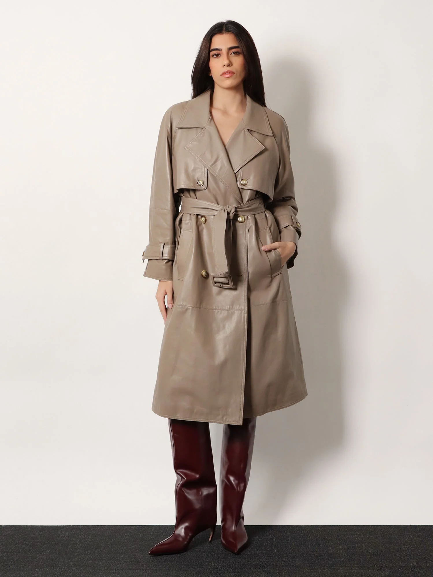 Stella Maxwell X Marella First Class Leather Trench With Padding - Image 2