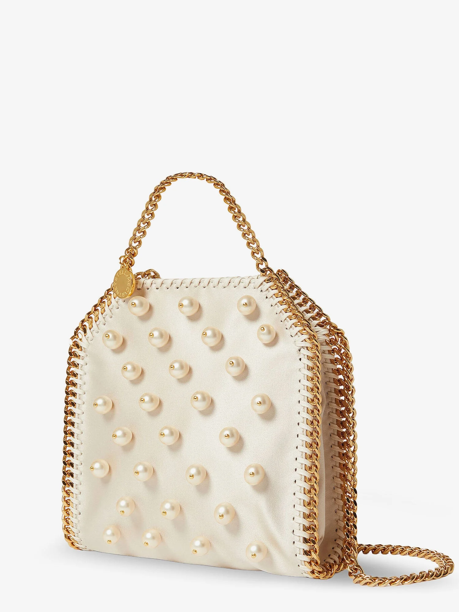Stella Mccartney Falabella Satin Crossbody Bag With Vegan Pearl Detail - Image 3