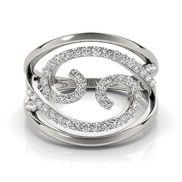 Swirl Design Diamond Ring in 14k White Gold (1/2 cttw) - Image 2