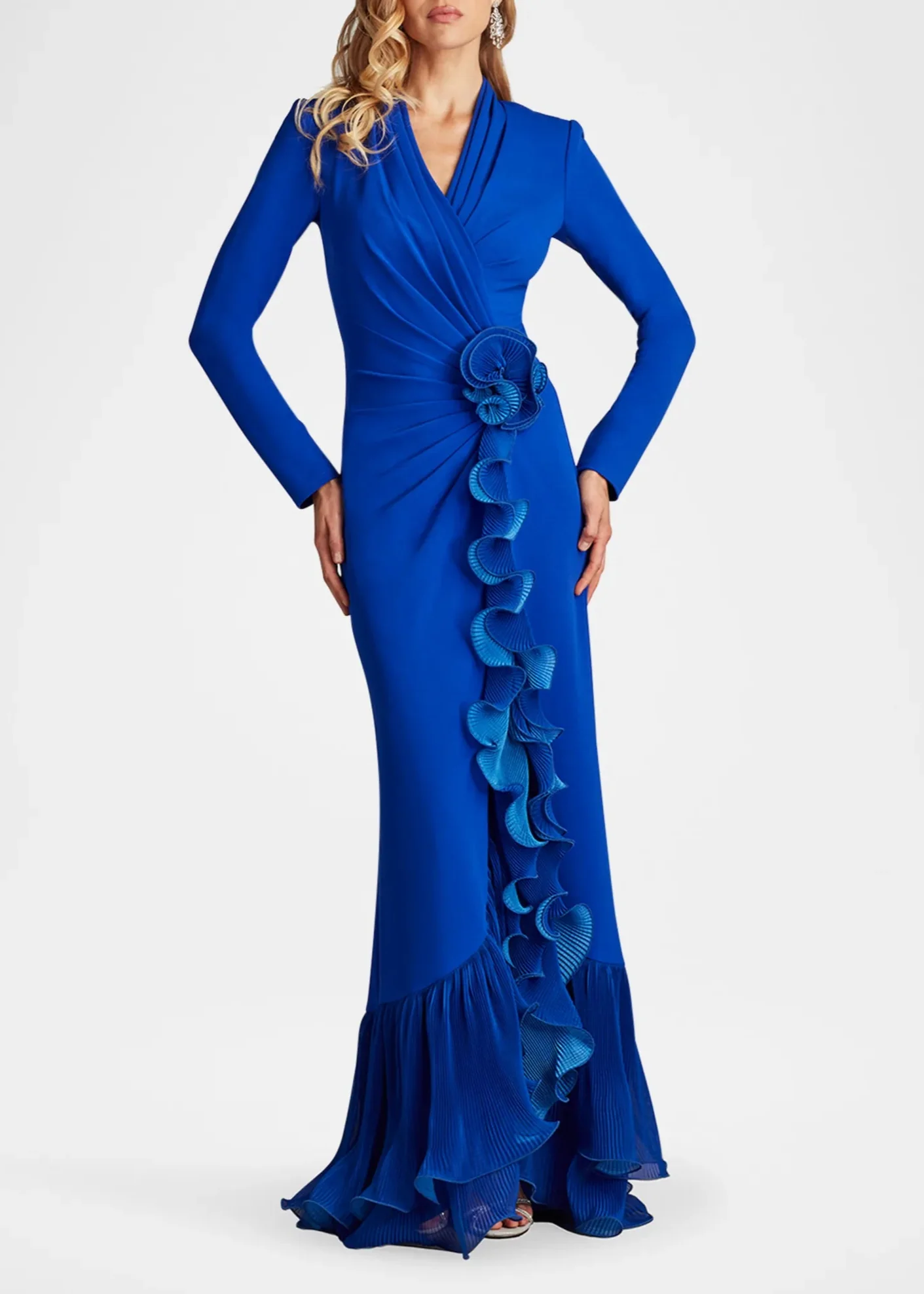 Tadashi Shoji Malone Cascading Ruffle Gown - Image 4