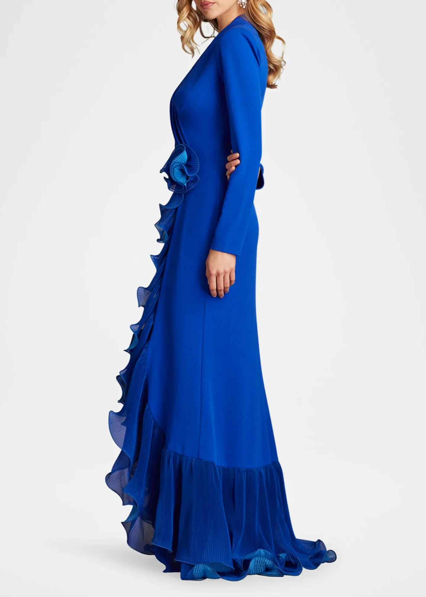 Tadashi Shoji Malone Cascading Ruffle Gown - Image 5