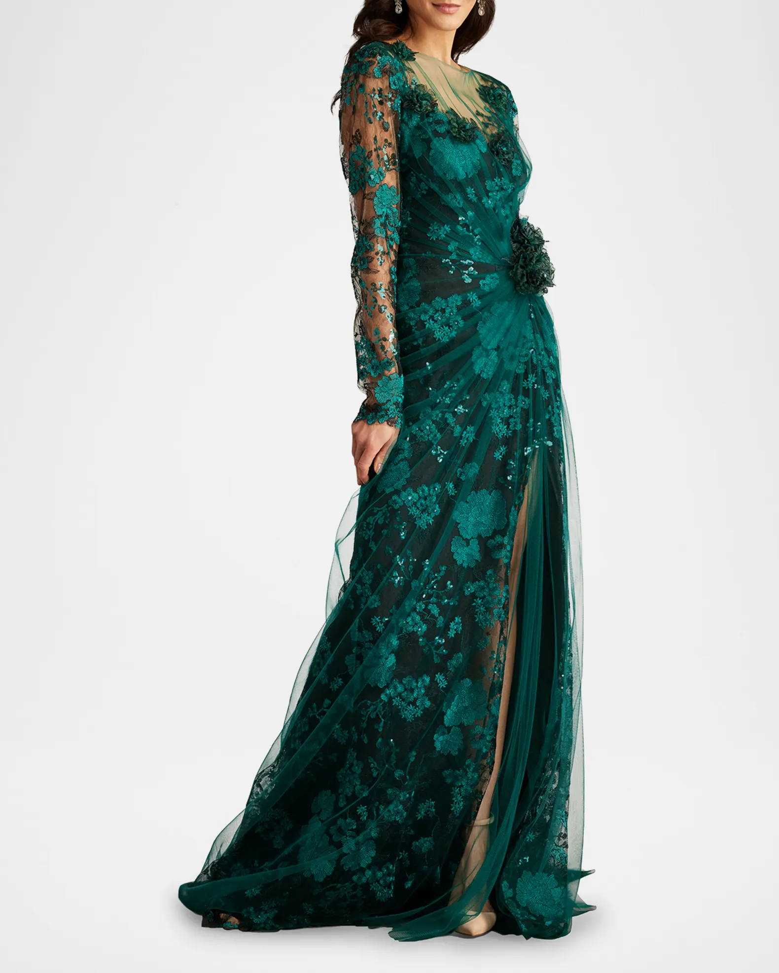 Tadashi Shoji Silvia Embroidered Illusion Gown - Image 6