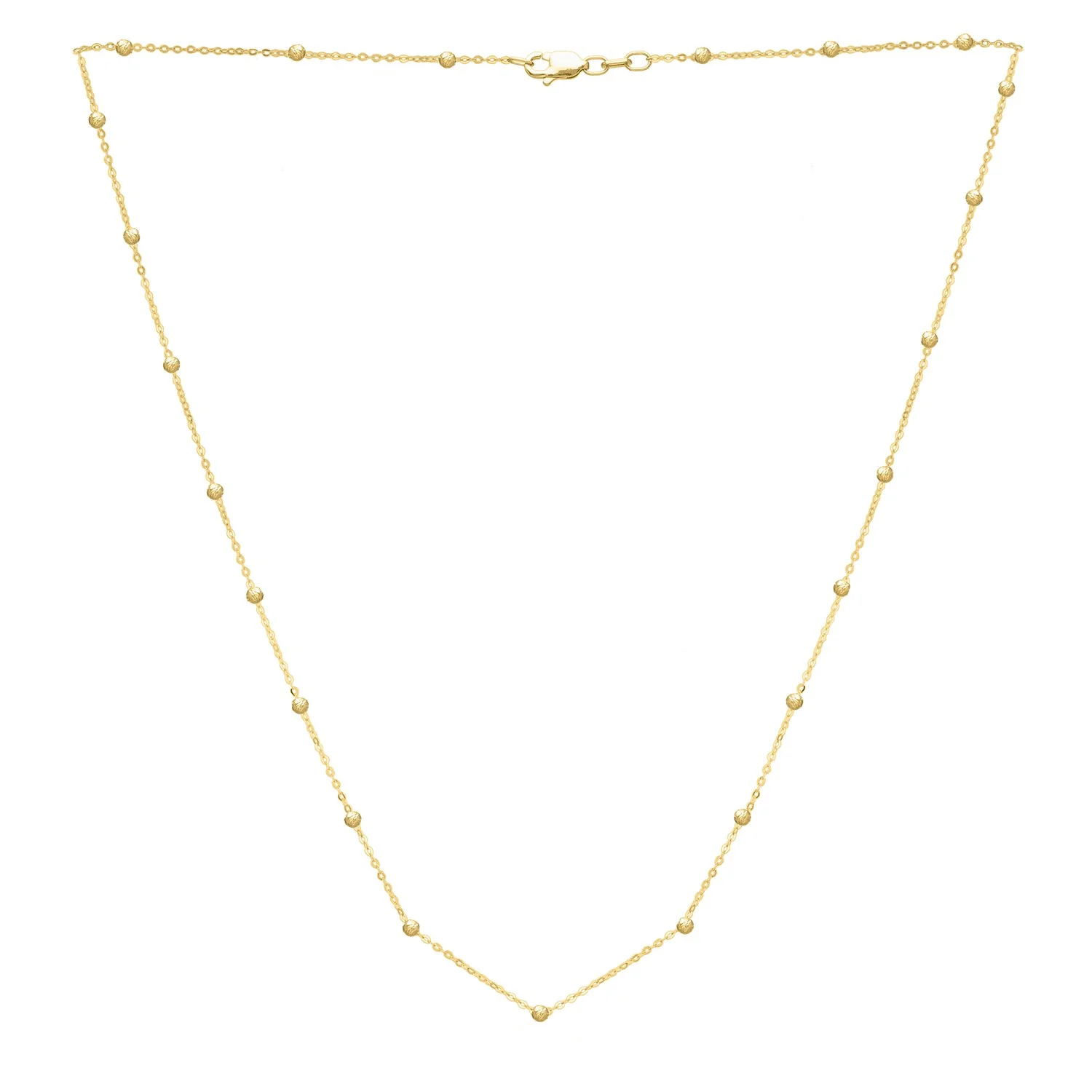 Textured Saturn Bead Necklace in 14K Yellow Gold - Image 3