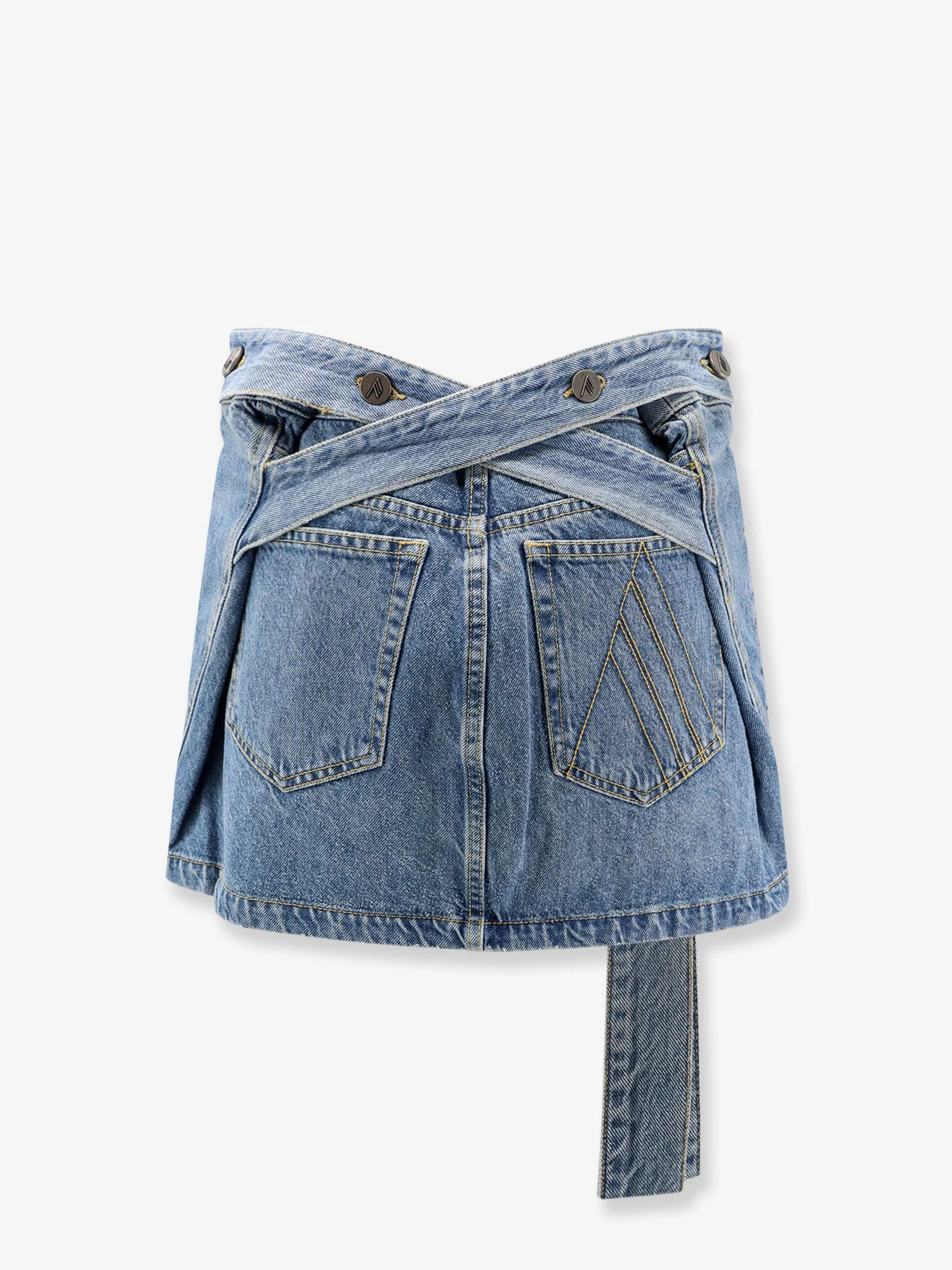 The Attico Denim Skirt With Belt - Image 4
