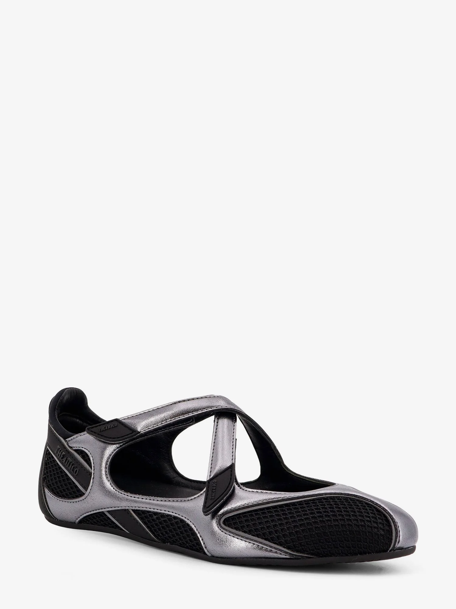 The Attico Floor 01 Mesh And Leather Ballerinas Flat - Image 3
