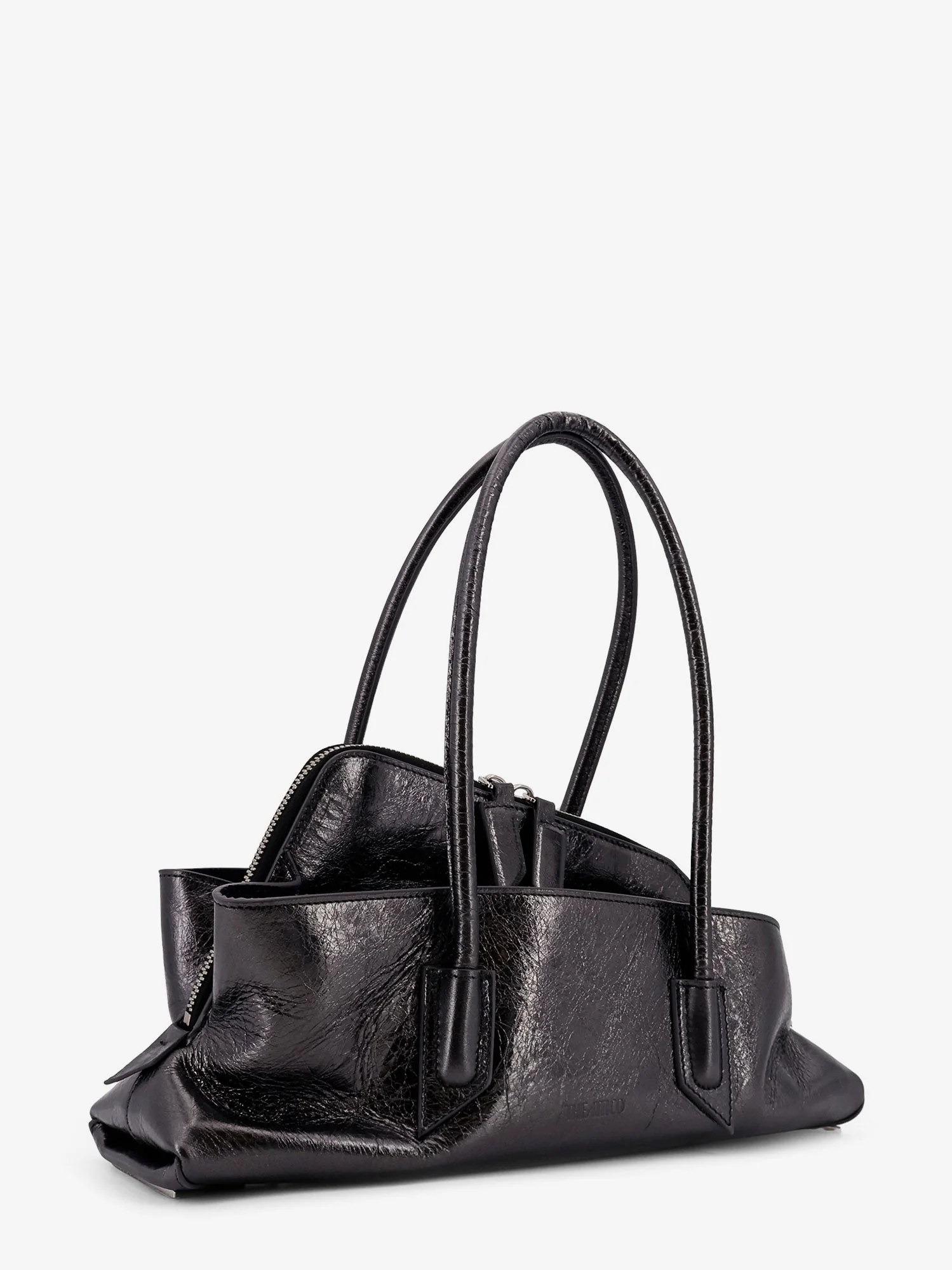 The Attico La Passeggiata Small Laminated Leather Shoulder Bag - Image 3